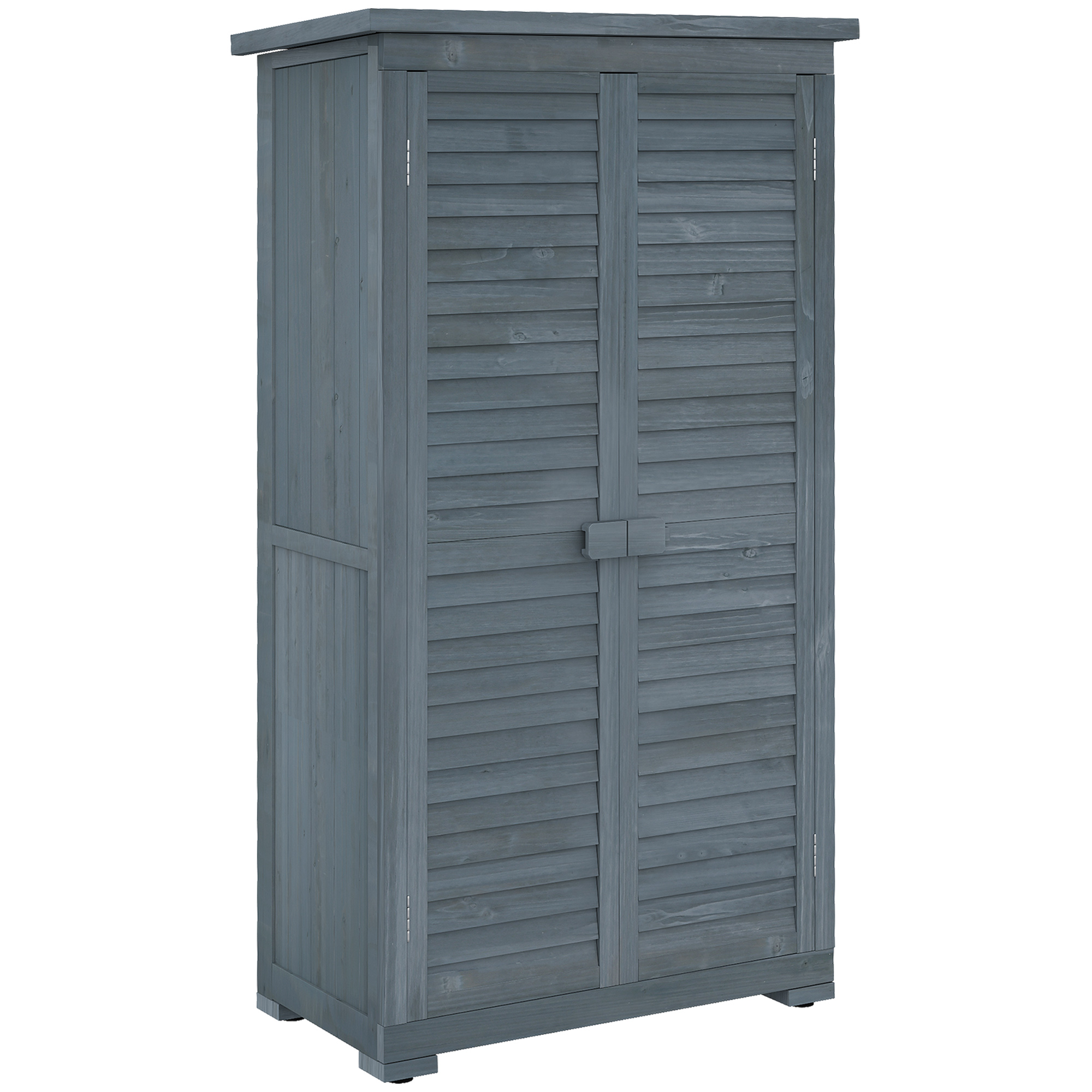 Garden Shed - Wooden Garden Storage Shed Grey 87cm - Life Essentials