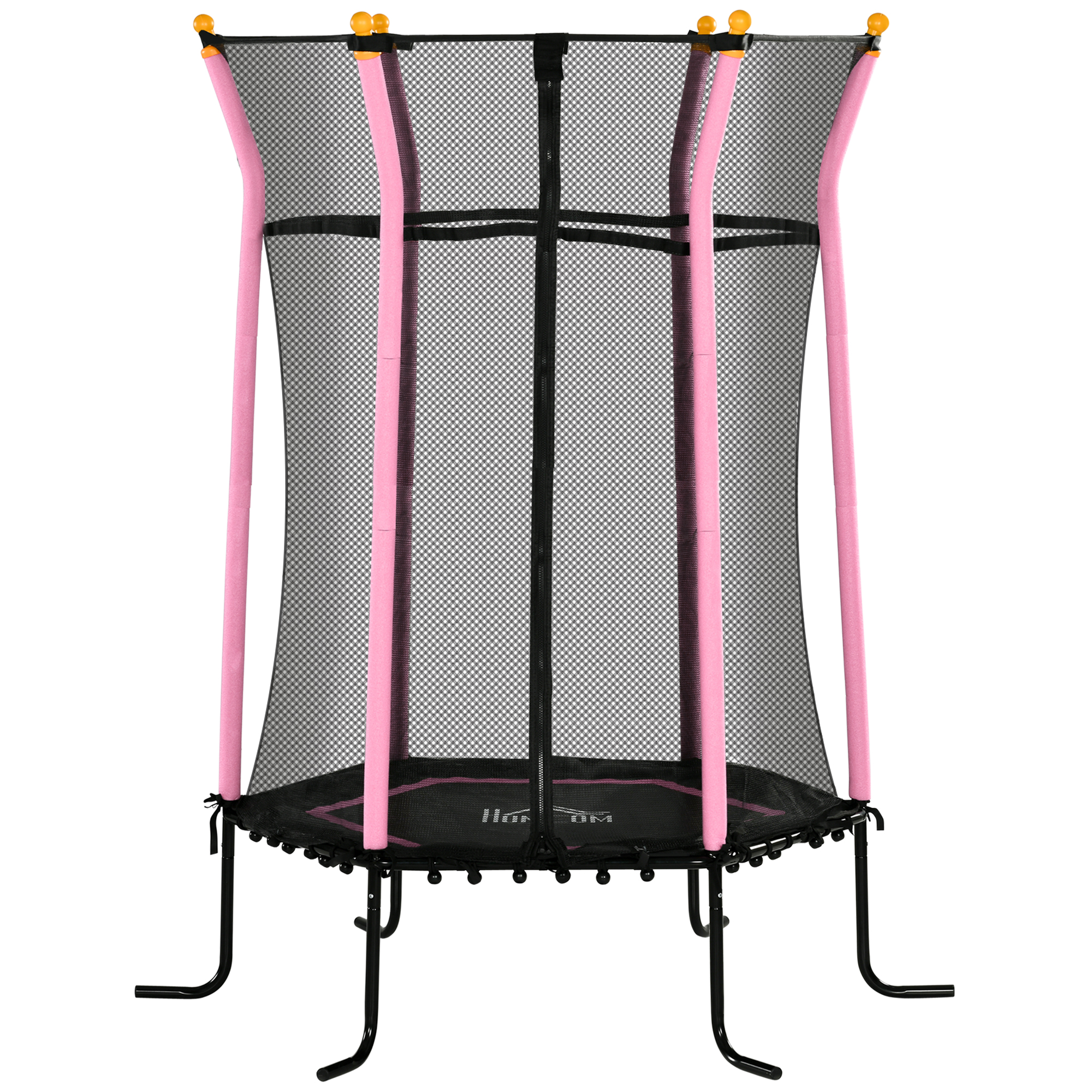 HERON Kids Trampoline Mini Bouncer with Enclosure Safety Net For Ages 3-10 Years - Pink - Life Essentials