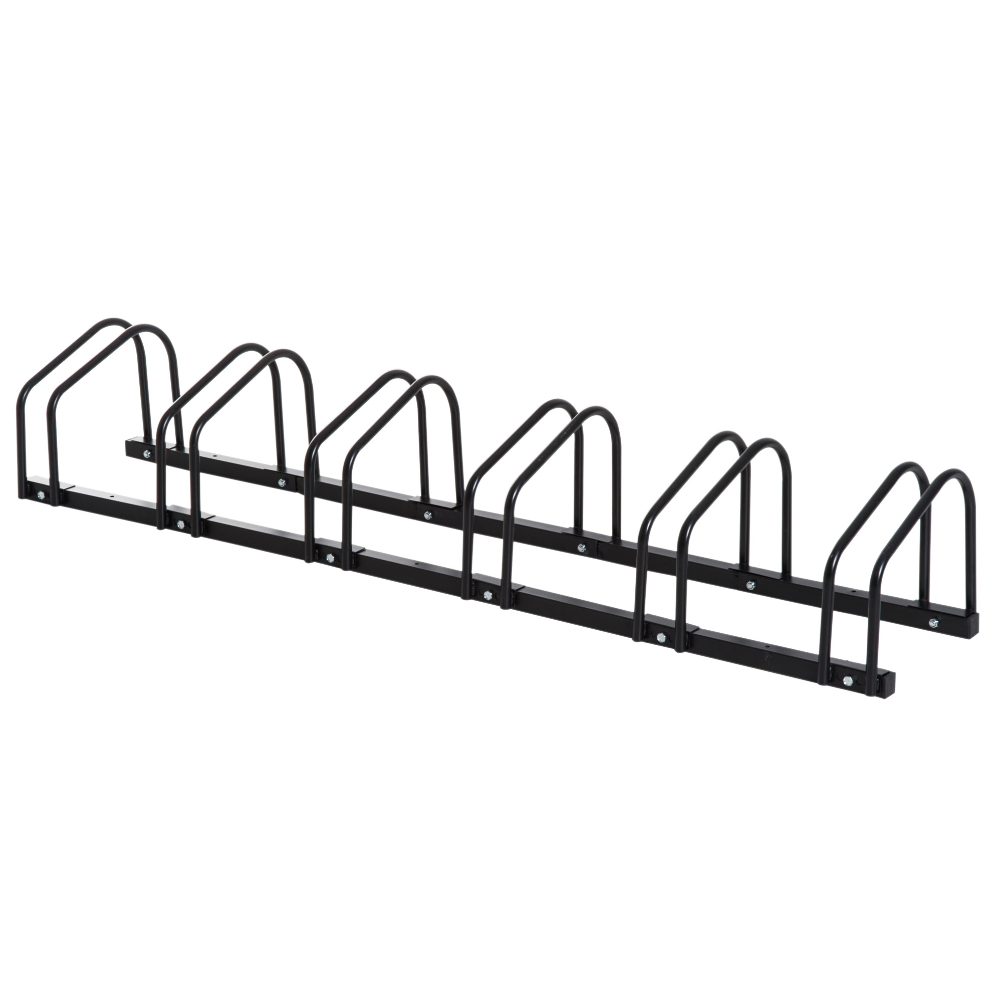 Bike Stand Parking Rack Floor or Wall Mount Bicycle Cycle Storage Locking Stand 179L x 33W x 27H (6 Racks, Black) - Life Essentials