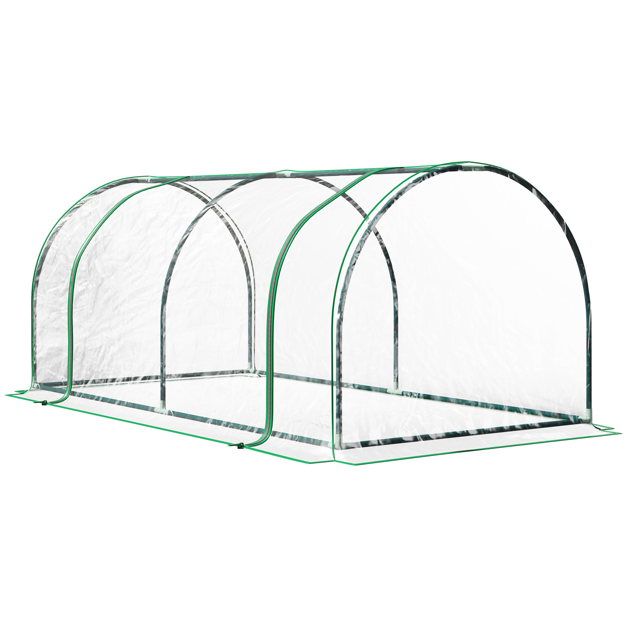Tunnel Greenhouse Green Grow House for Garden Outdoor, Steel Frame, PE Cover, Transparent, 200 x 100 x 80cm - Life Essentials