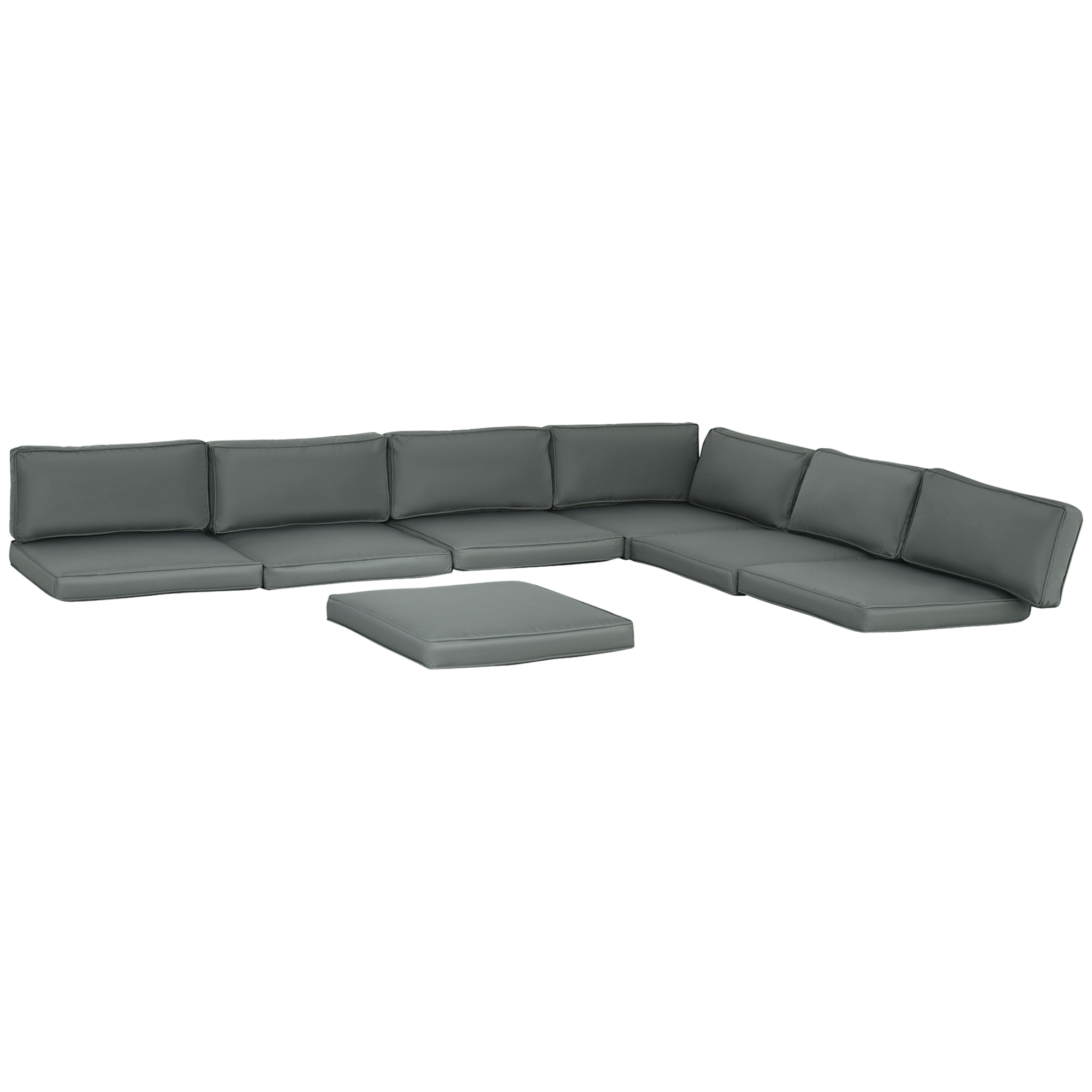 Replacement Cushions for Rattan Furniture, 14 Piece Outdoor Seat Cushion Pad for Patio Conversation Set 7 Seat Cushions & Back Cushions Grey - Life 