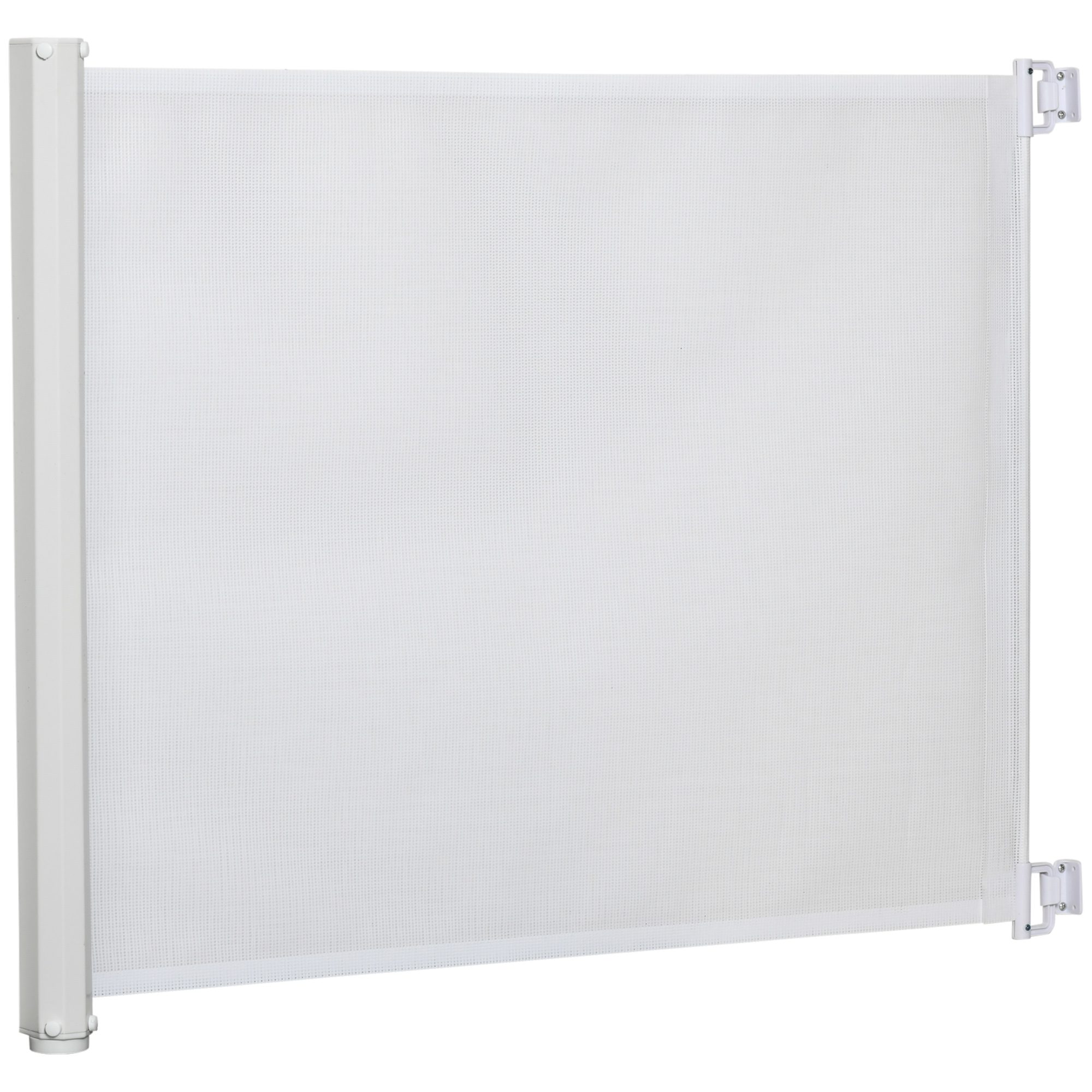Retractable Stair Gate Dog Pet Barrier for Doorway Stair Hallway - White - Life Essentials
