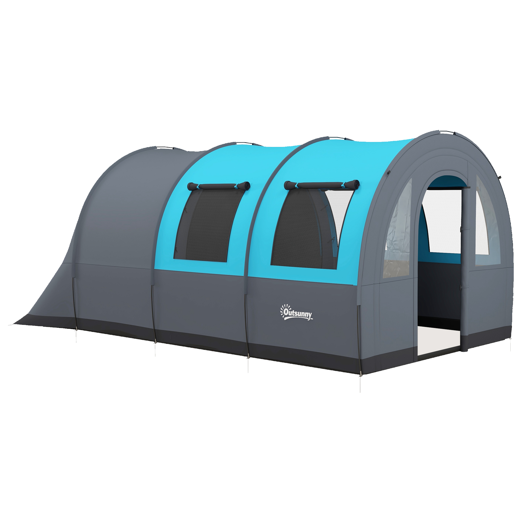 Jones 3000mm Waterproof Camping Tent 5-6 Man Family Tent - Grey Blue - Life Essentials