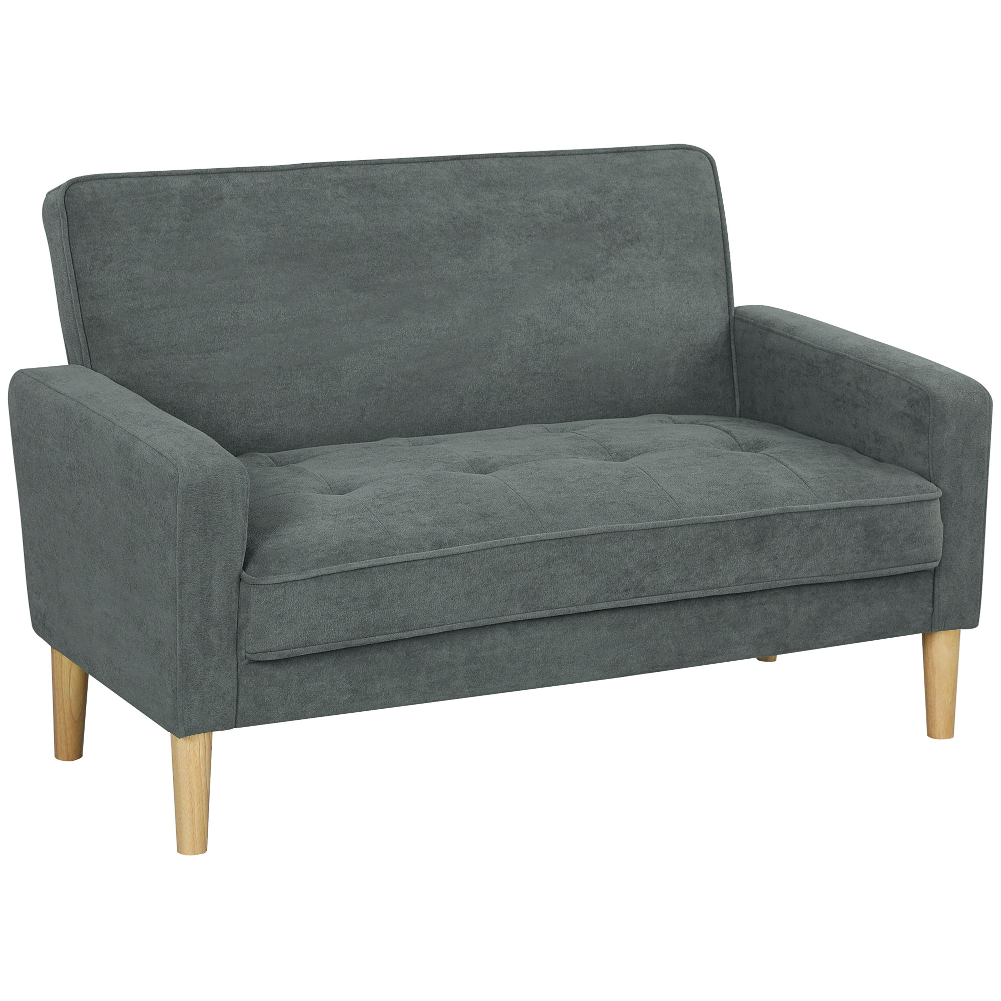 HERON Two Seater Velvet Feel Sofa - Grey - Life Essentials