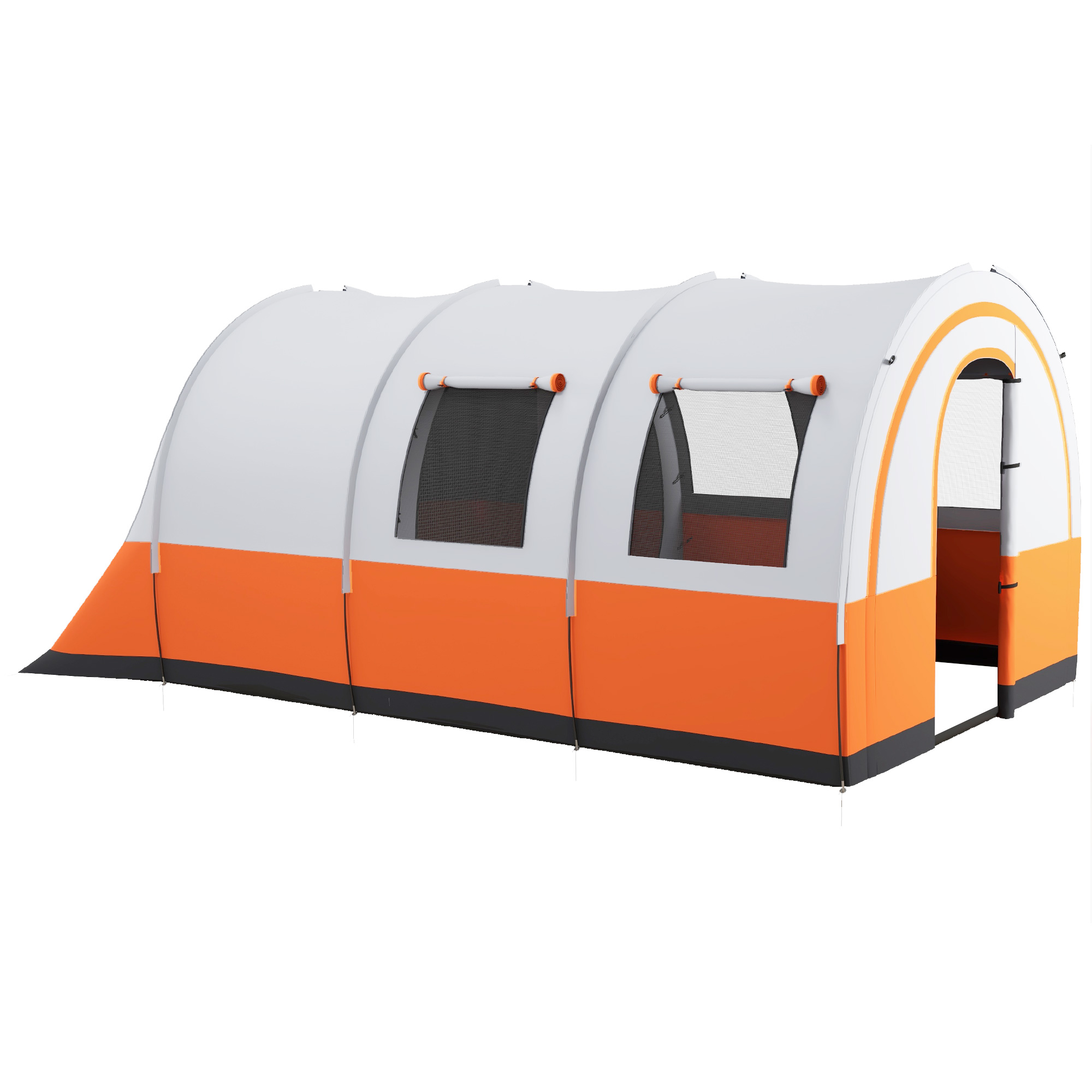 Jones 3000mm Waterproof Camping Tent 5-6 Man Family Tent - Cream Orange - Life Essentials