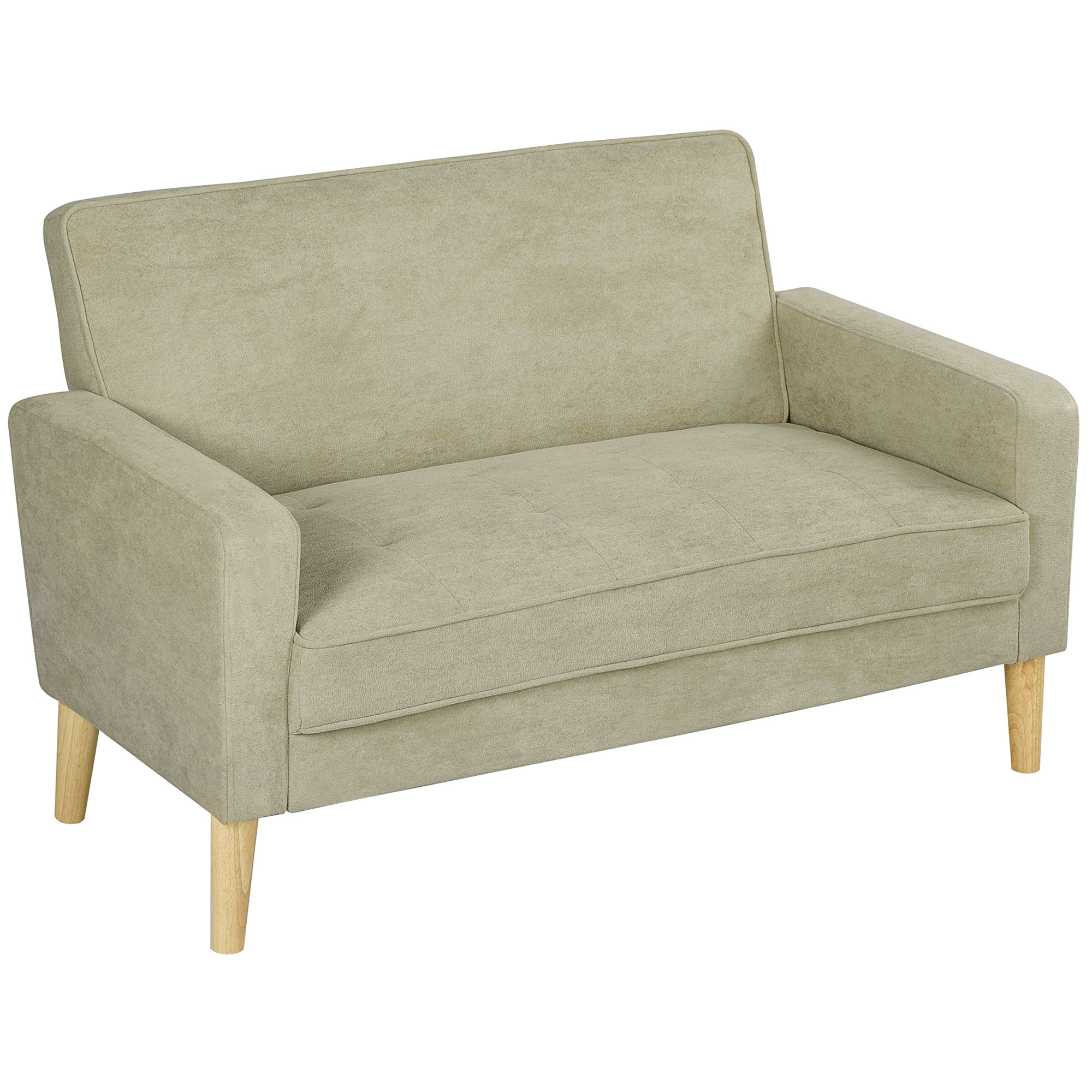HERON Two Seater Velvet Feel Sofa - Beige - Life Essentials
