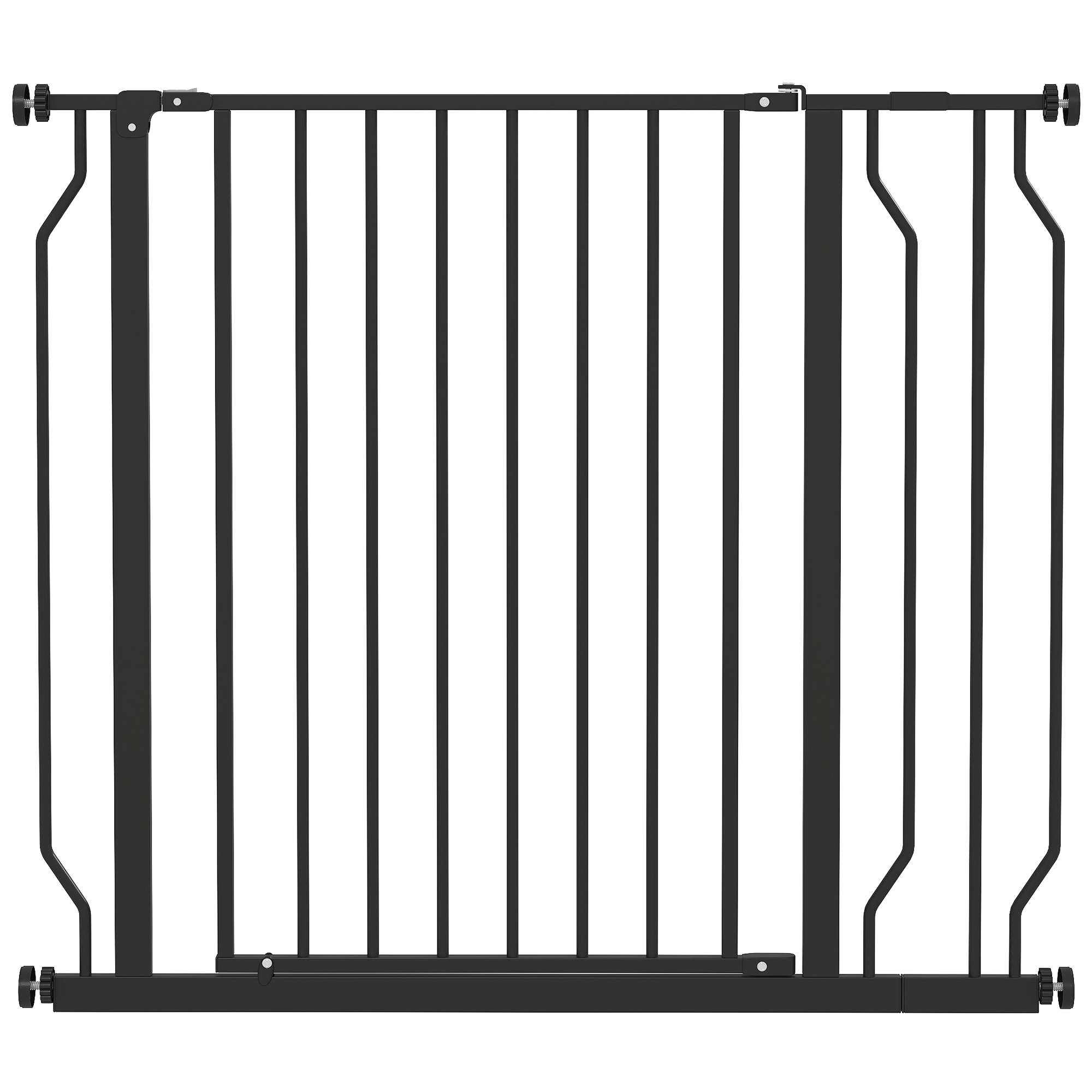 Wide Dog Safety Gate, with Door Pressure, for Doorways, Hallways, Staircases - Black - Life Essentials