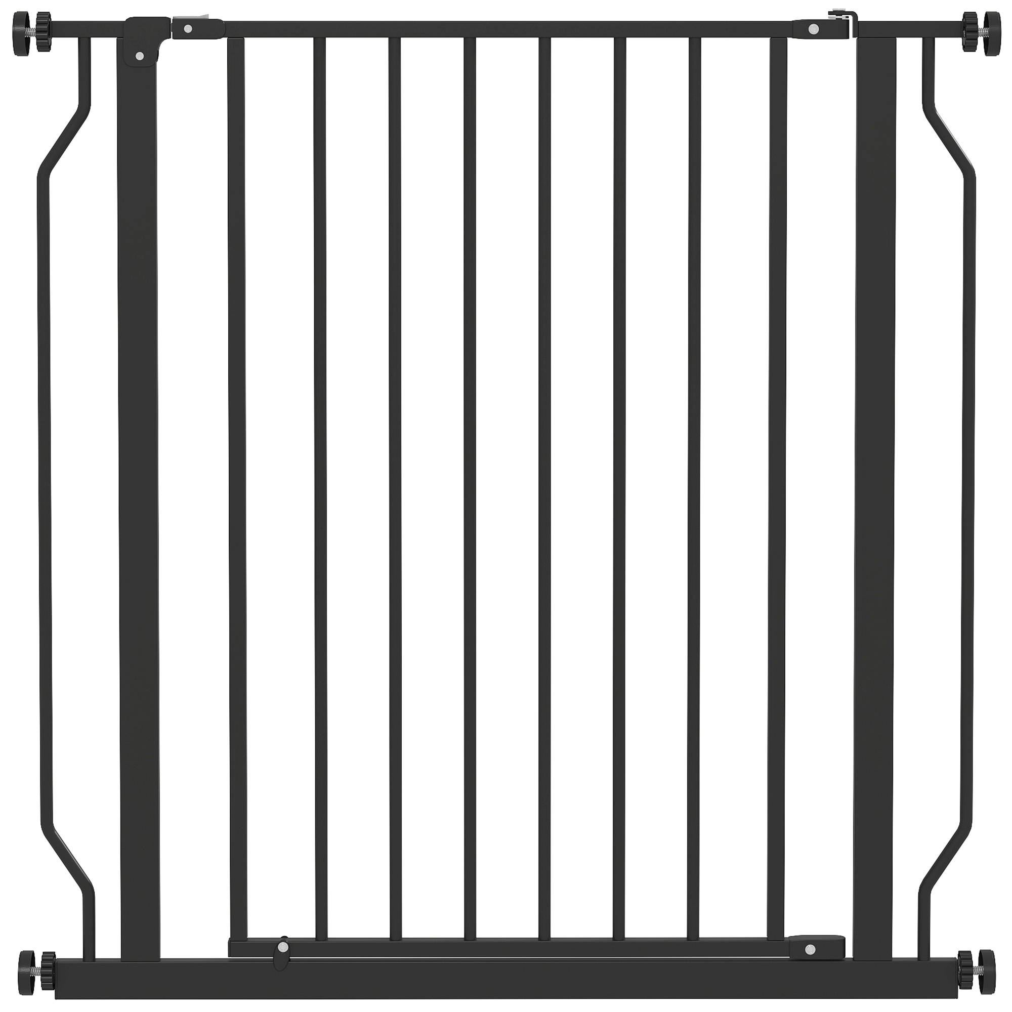 Extra Wide Dog Safety Gate, with Door Pressure, for Doorways, Hallways, Staircases - Black - Life Essentials