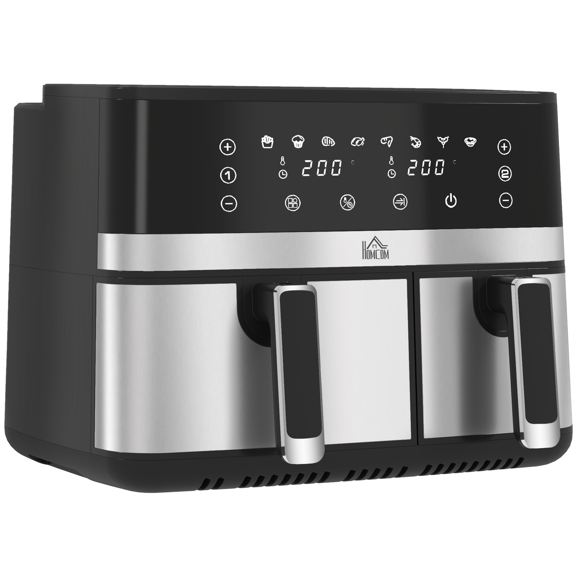 Scott Dual Air Fryer Family Size Double Air Fryer with Digital Display - Black - Life Essentials