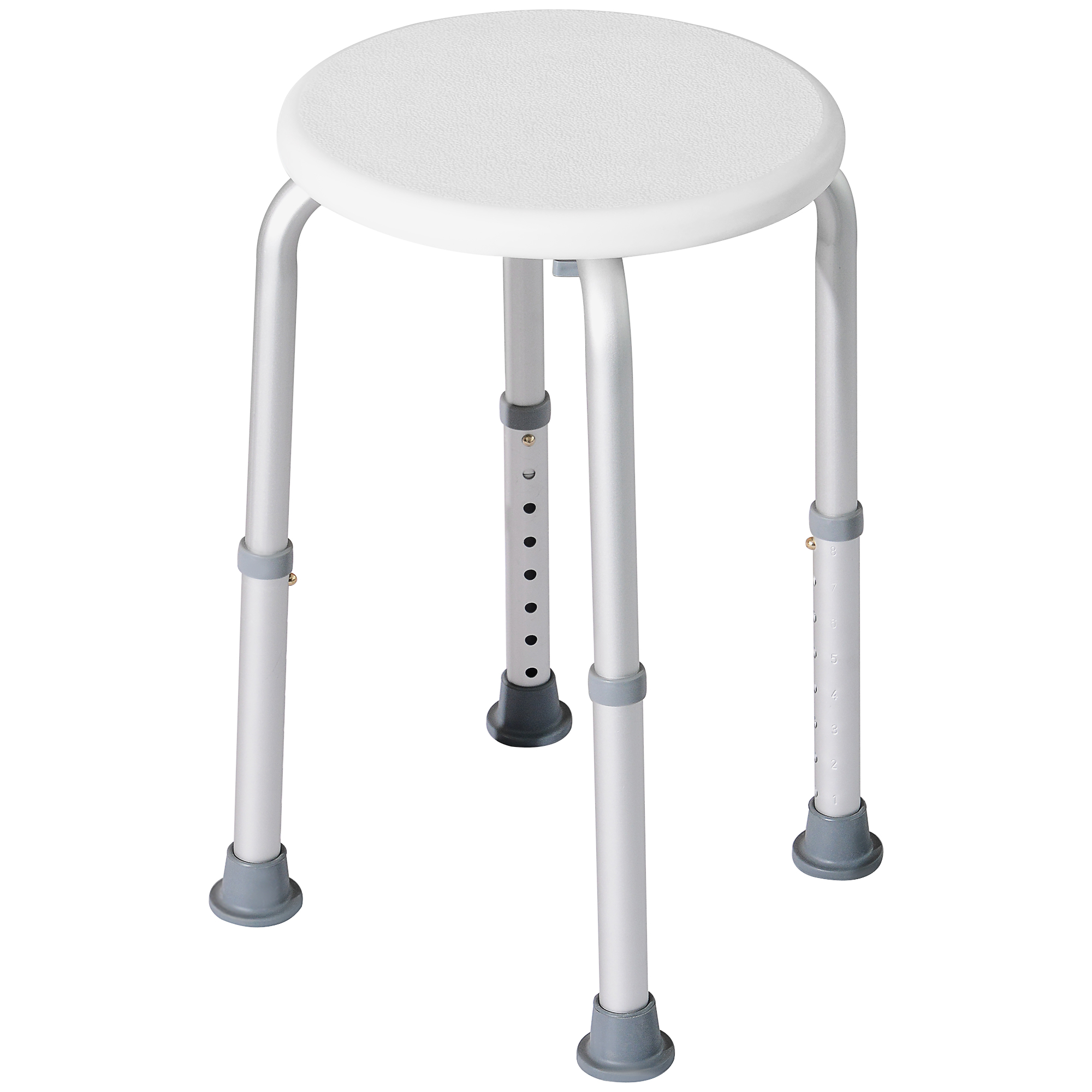 Adjustable Non Slip Shower and Bath Stool - Cream White - Life Essentials