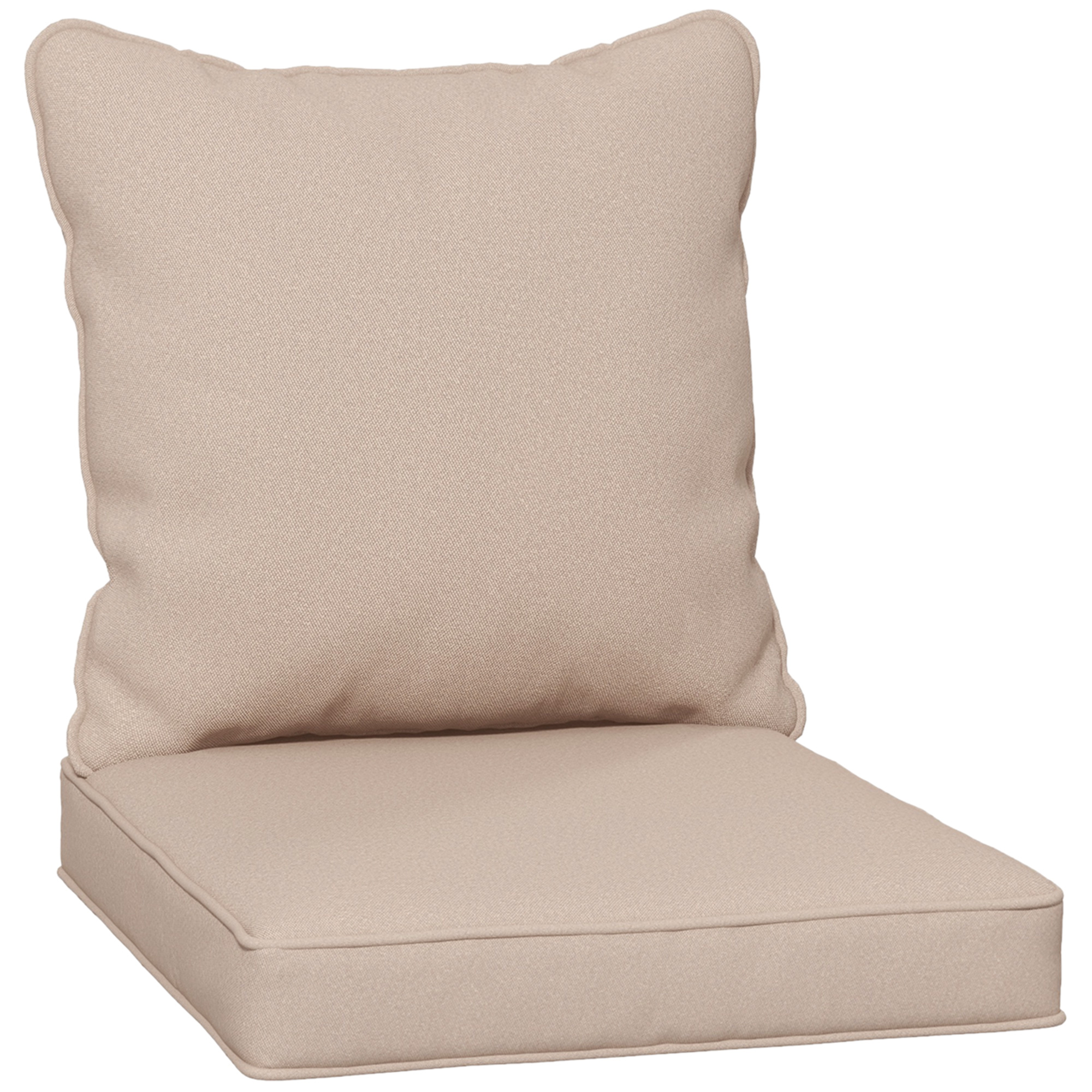 1-Piece Back and Seat Cushion Pillow Replacement, Patio Chair Cushion Set for Indoor Outdoor, Beige - Life Essentials