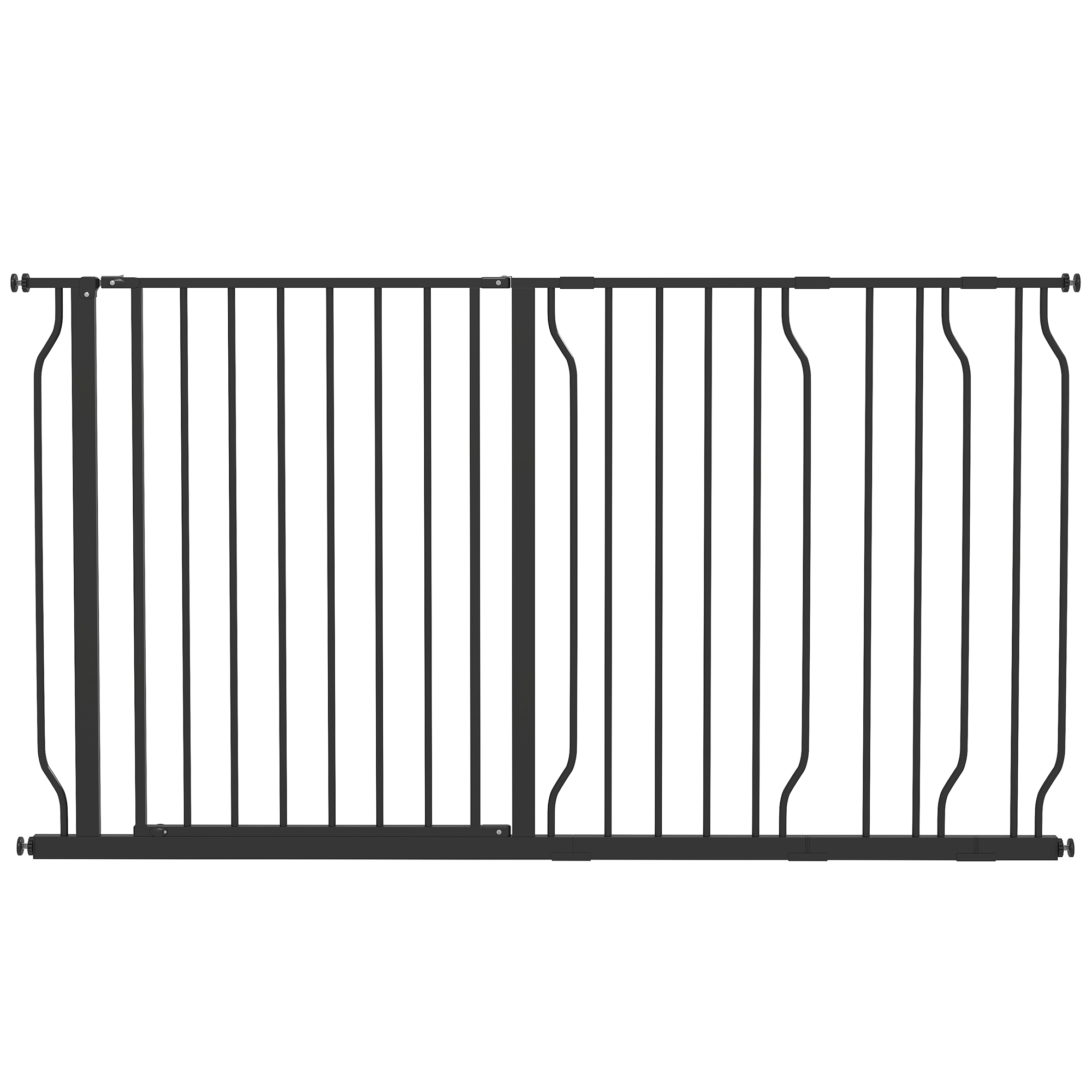 75-145cm Dog Gate Extra Wide Stairway Gate for Pet,Pressure Fit Stair Gate for Doorways, Hallways, Staircases, Black - Life Essentials