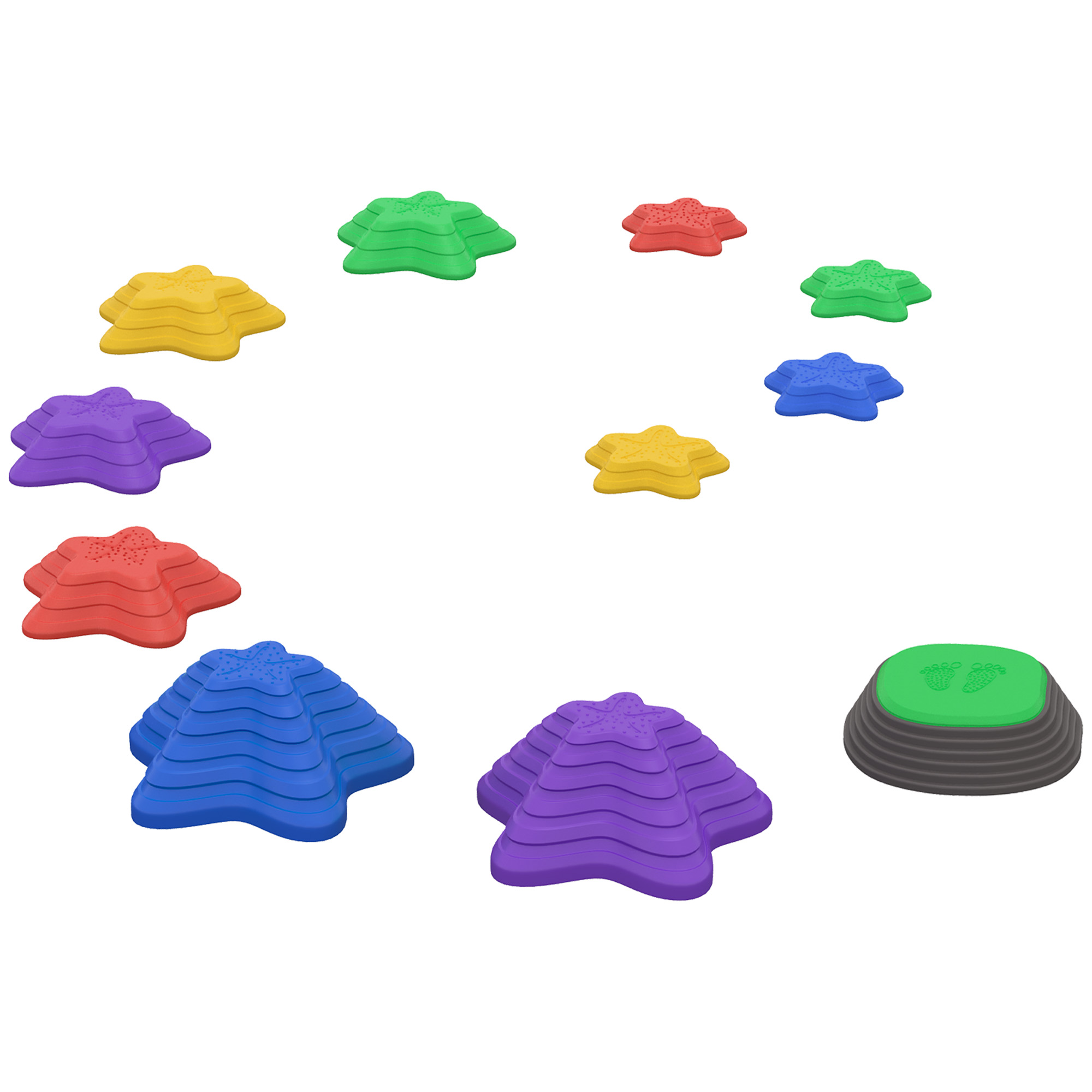 11 PCs Starfish Shape Outdoor Kids Balance River Stepping Stones Non-Slip - Multicoloured - Life Essentials