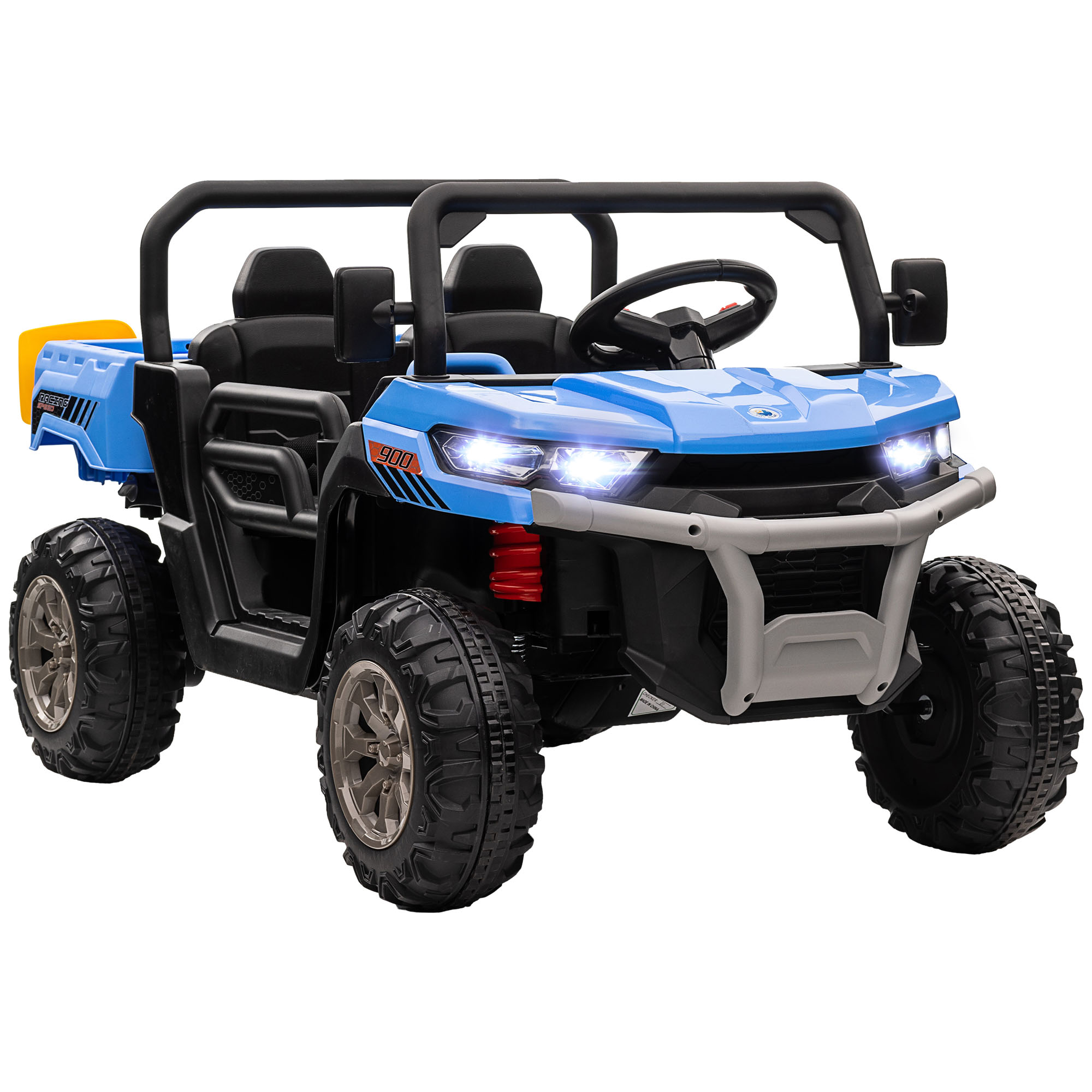 Scott 12V Two-Seater Kids Electric Ride-On Car with Electric Bucket - Blue - Life Essentials