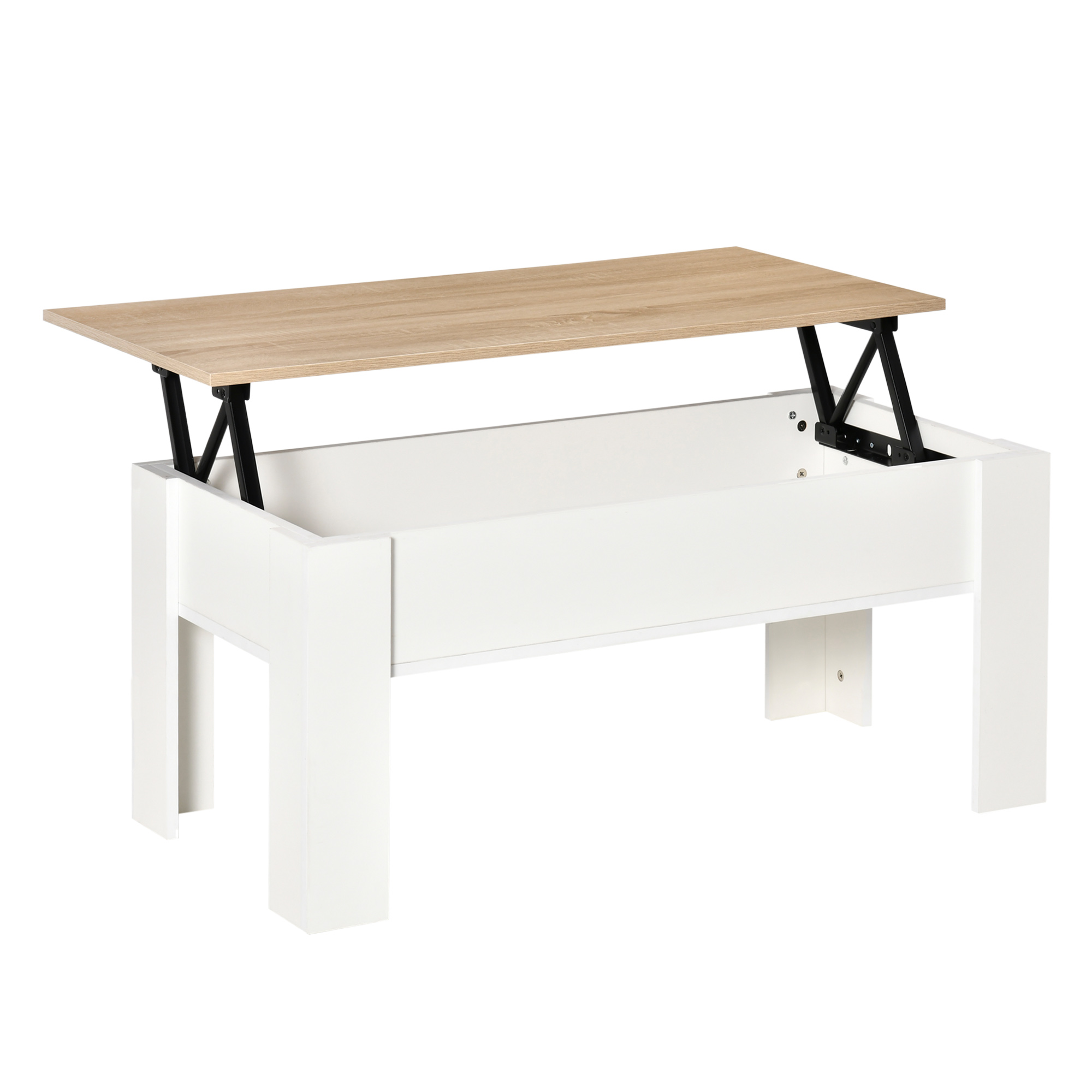 Lift Top Coffee Table with Hidden Storage Compartment, Lift Tabletop Pop-Up Center Table for Living Room - Life Essentials