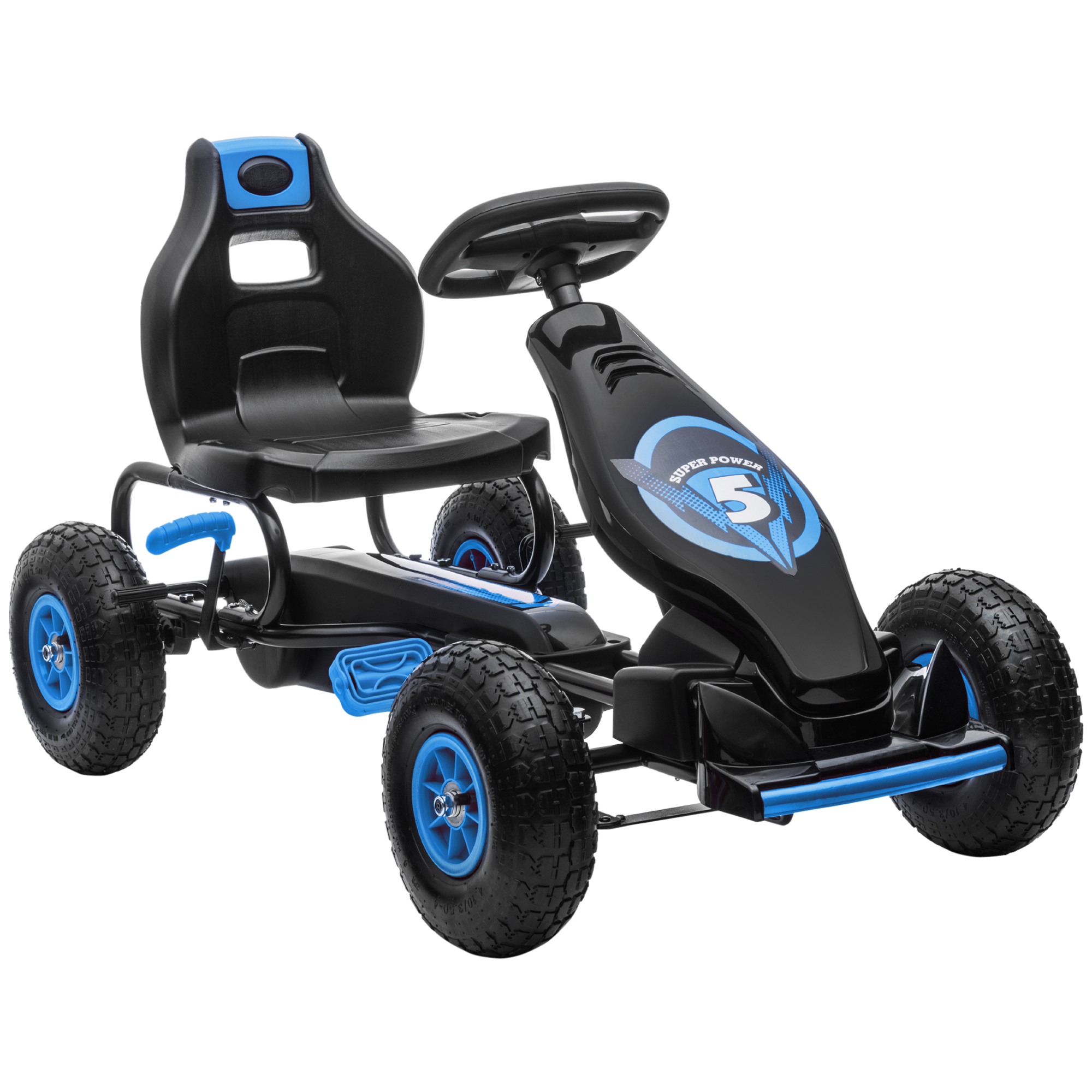 Scott Kids Pedal Go Kart with Adjustable Seat Inflatable Tyres - Blue - Life Essentials