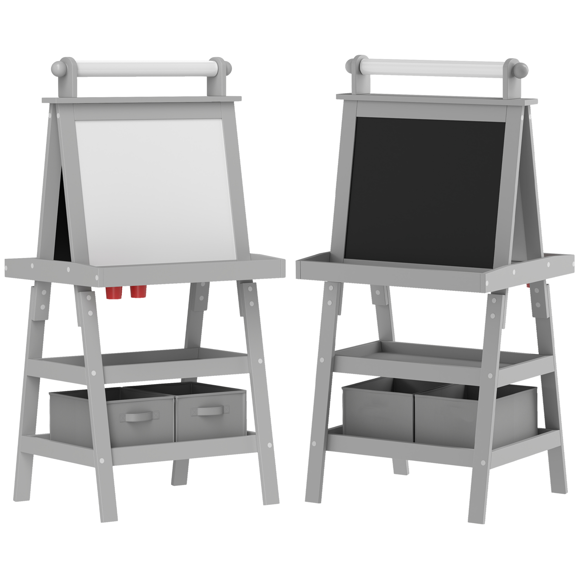 Kinsey 3 in 1 Kids Easel with Magnetic Whiteboard and Storage - Grey - Life Essentials