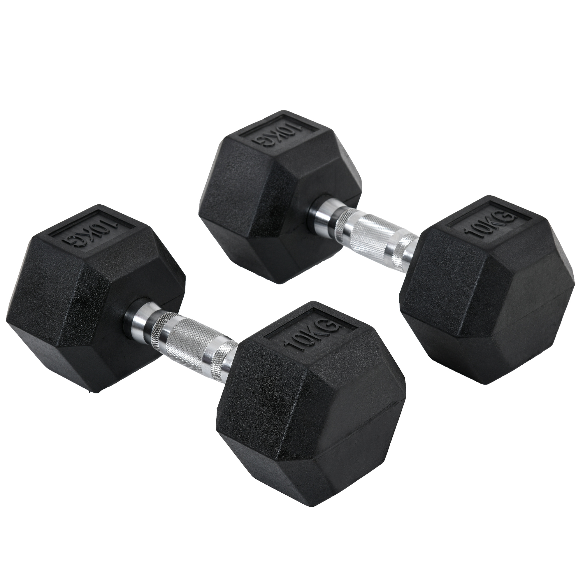 Hex Dumbbells Set Rubber Dumbbells Weight Lifting Equipment Fitness Home Gym - Life Essentials