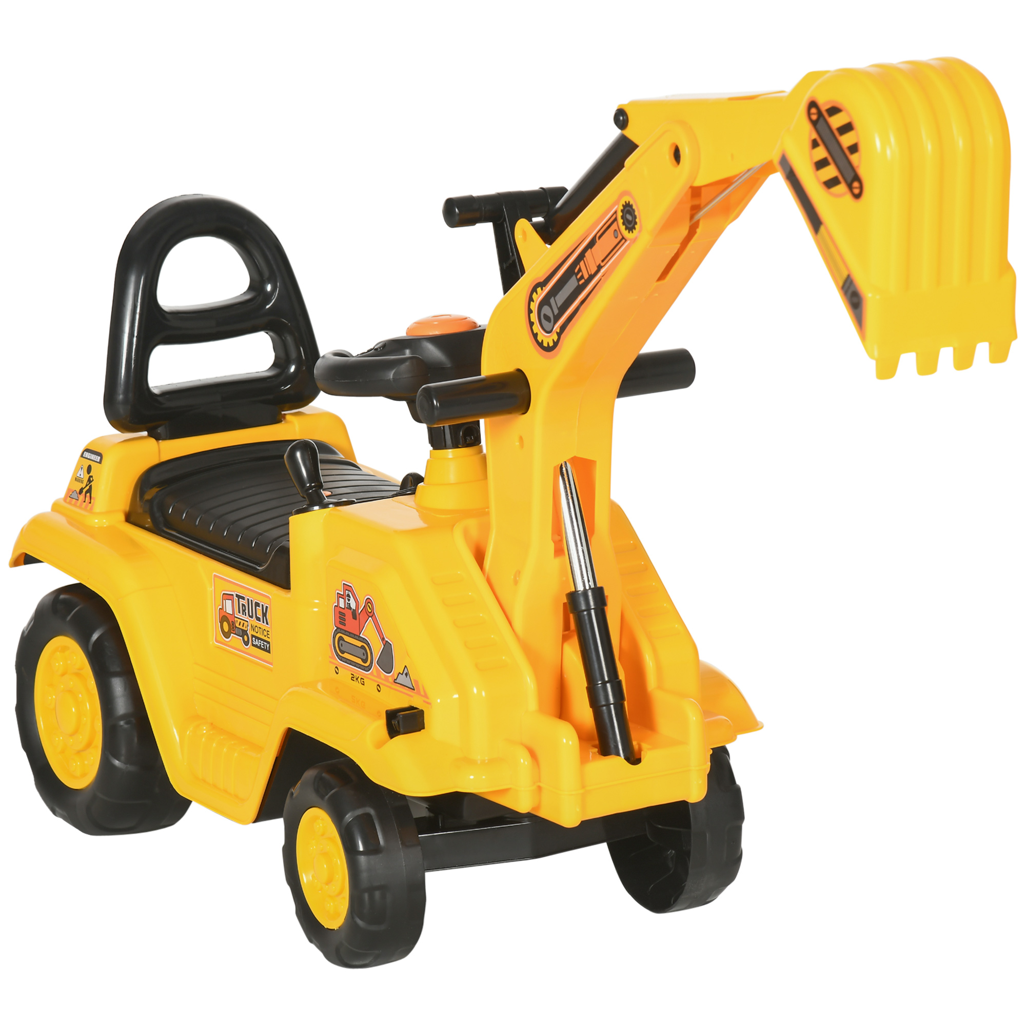 Scott 2 in 1 Kids Ride On Tractor with Bucket Storage - Yellow - Life Essentials