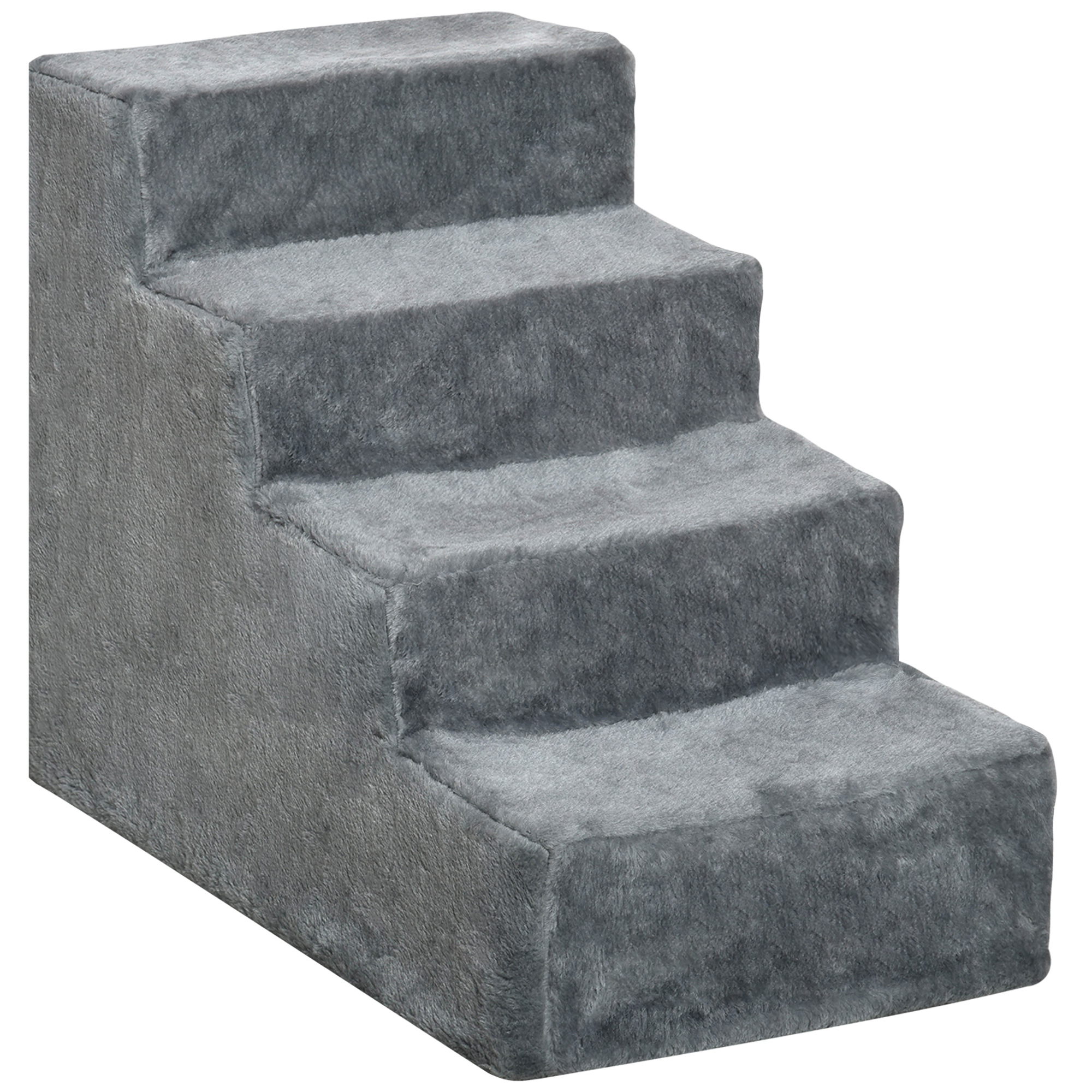Dog Steps 4-Steps Design with Washable Plush Cover for High Bed Sofa, Dog Stairs for Small Dog and Cat - Life Essentials