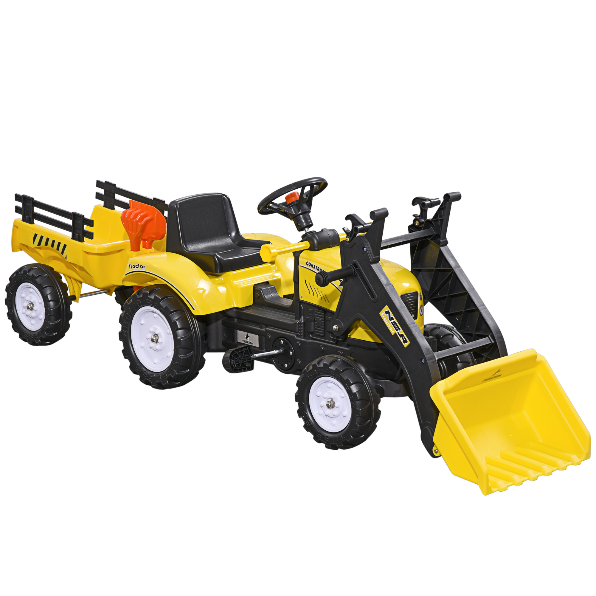 Kids Pedal Go Kart Excavator-Yellow - Life Essentials