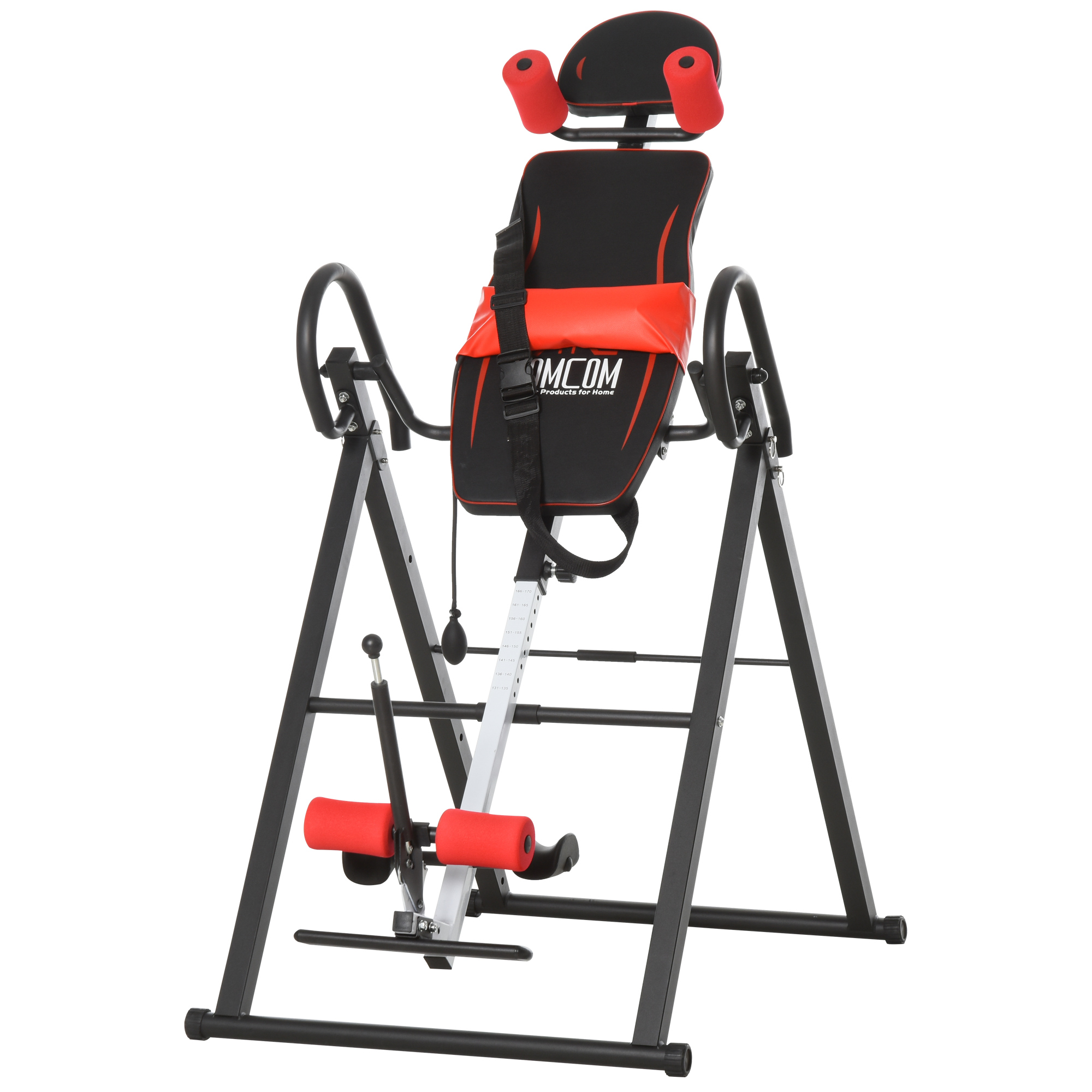 Steel Adjustable Pain Relief Gravity Inversion Table Red/Black - Life Essentials