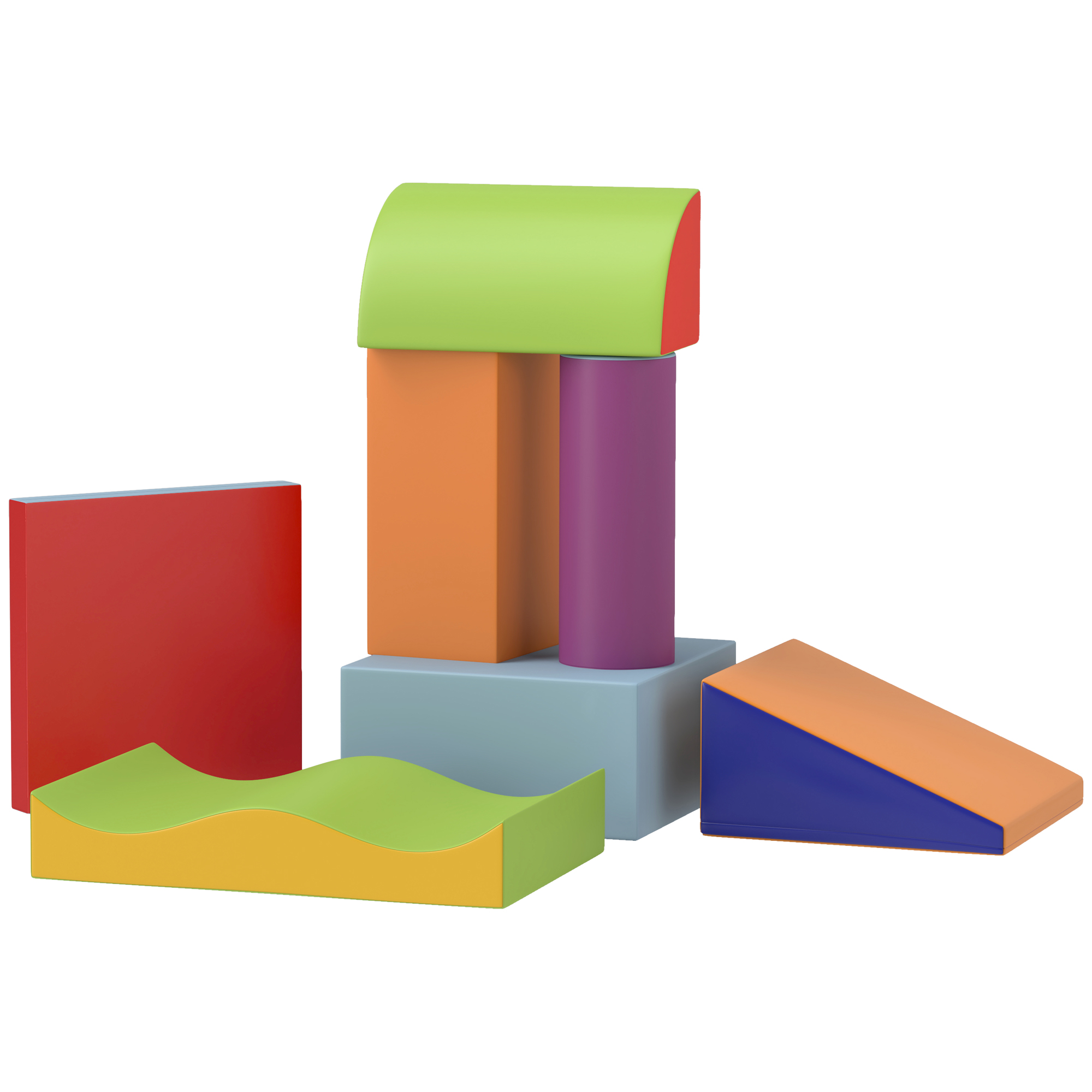 Scott 7 Piece Soft Play Set for Toddlers Aged 1-3 Years - Multicoloured - Life Essentials
