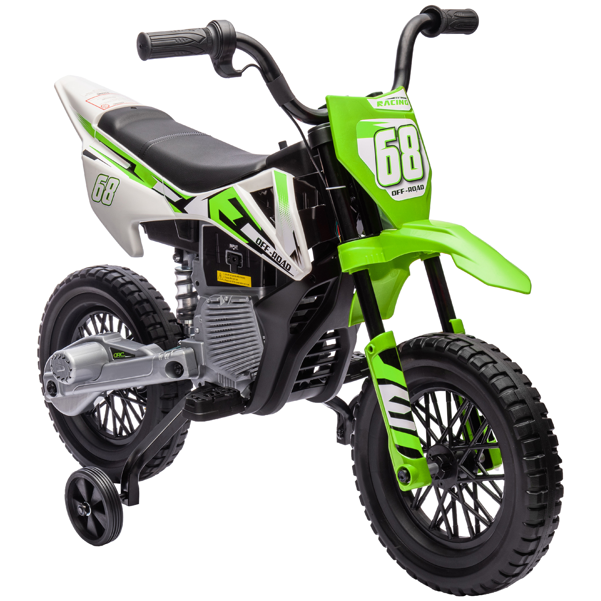 Kids Electric Car - 12V Kids Electric Motor Bike Green 56cm - Life Essentials