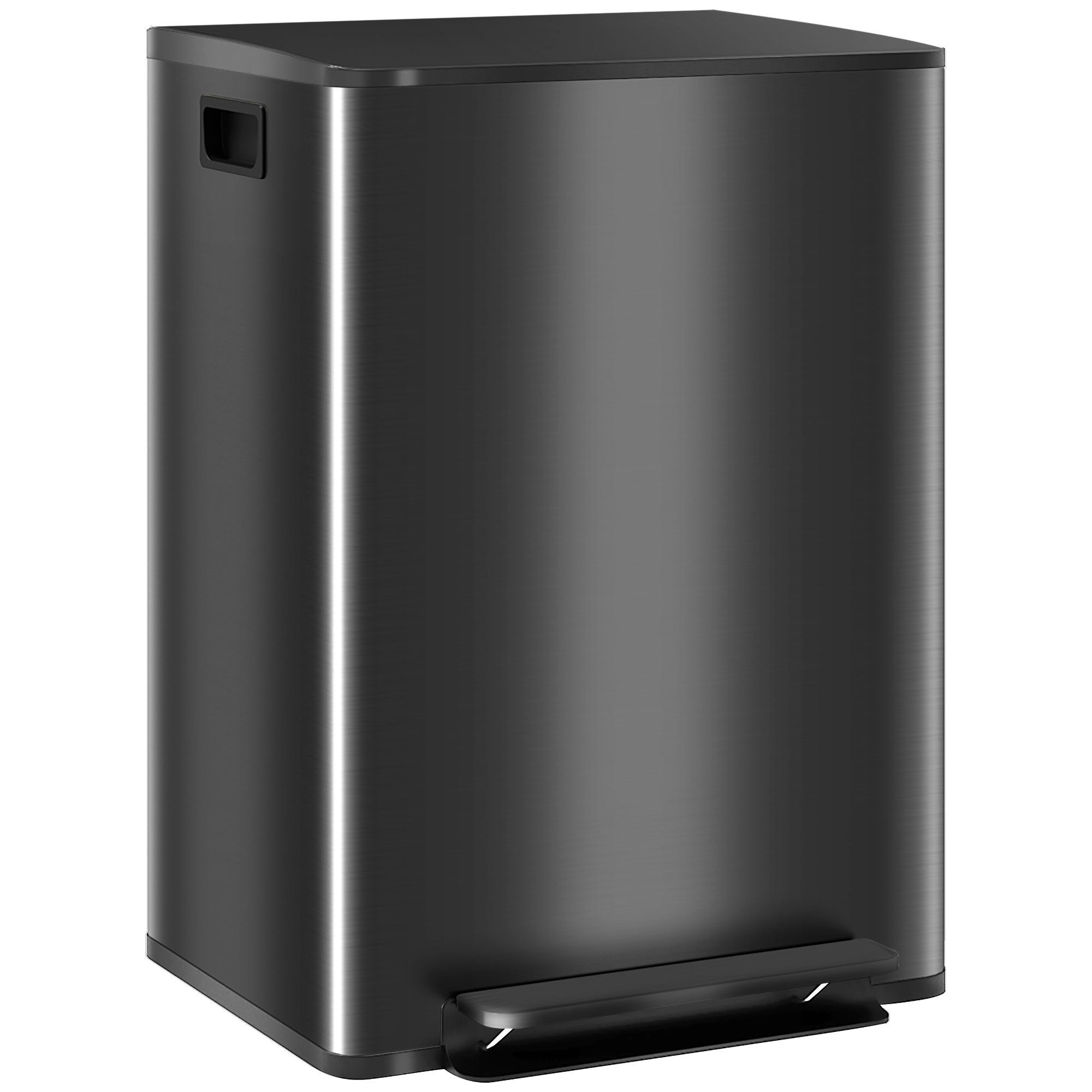 Scott Dual Kitchen Bin 2 x 30L Double Bin with Soft-Close Lid - Black - Life Essentials