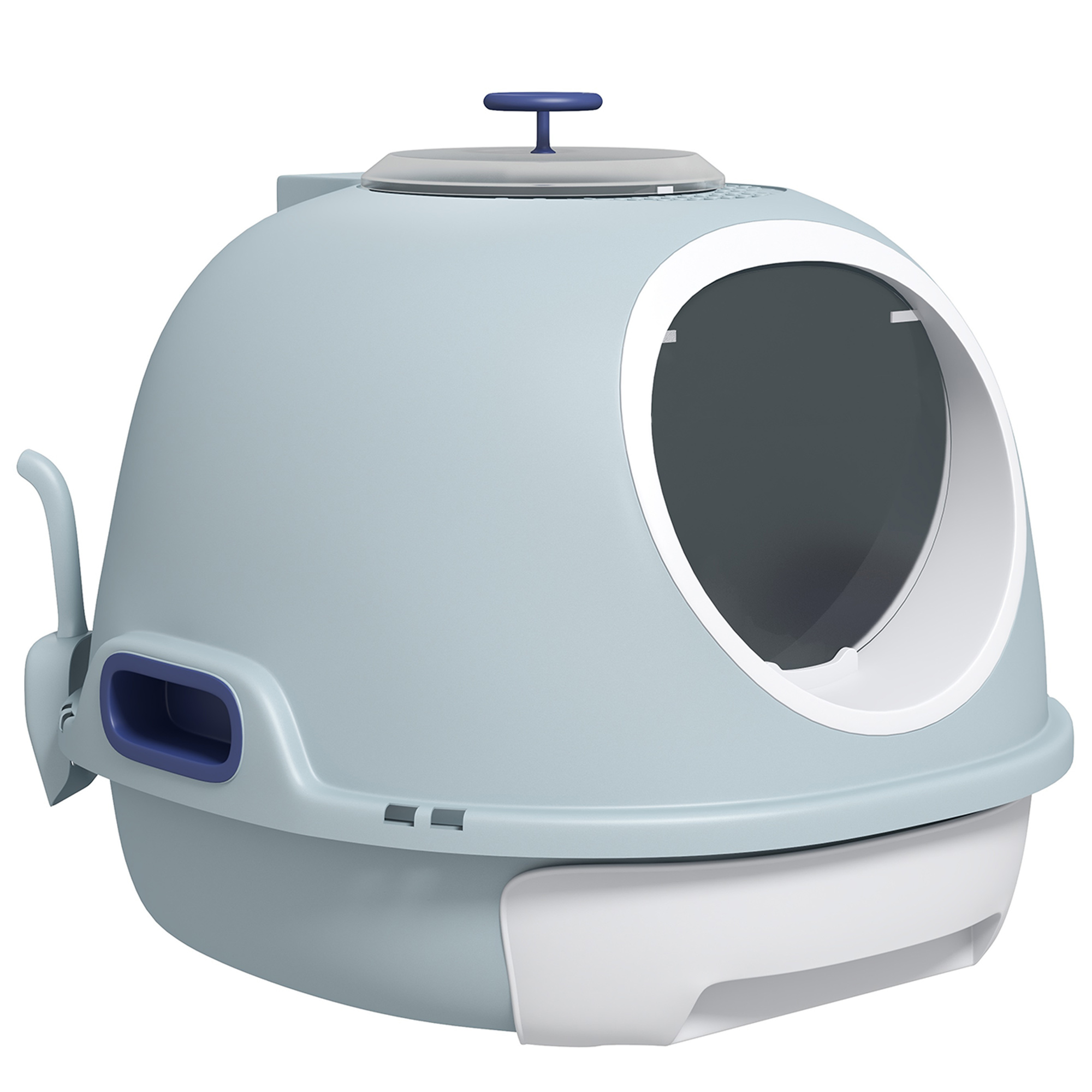 Cat Litter Box With Litter Scoop, Drawer-Type Easy To Clean, Skylight, Light And Easy To Move - Life Essentials