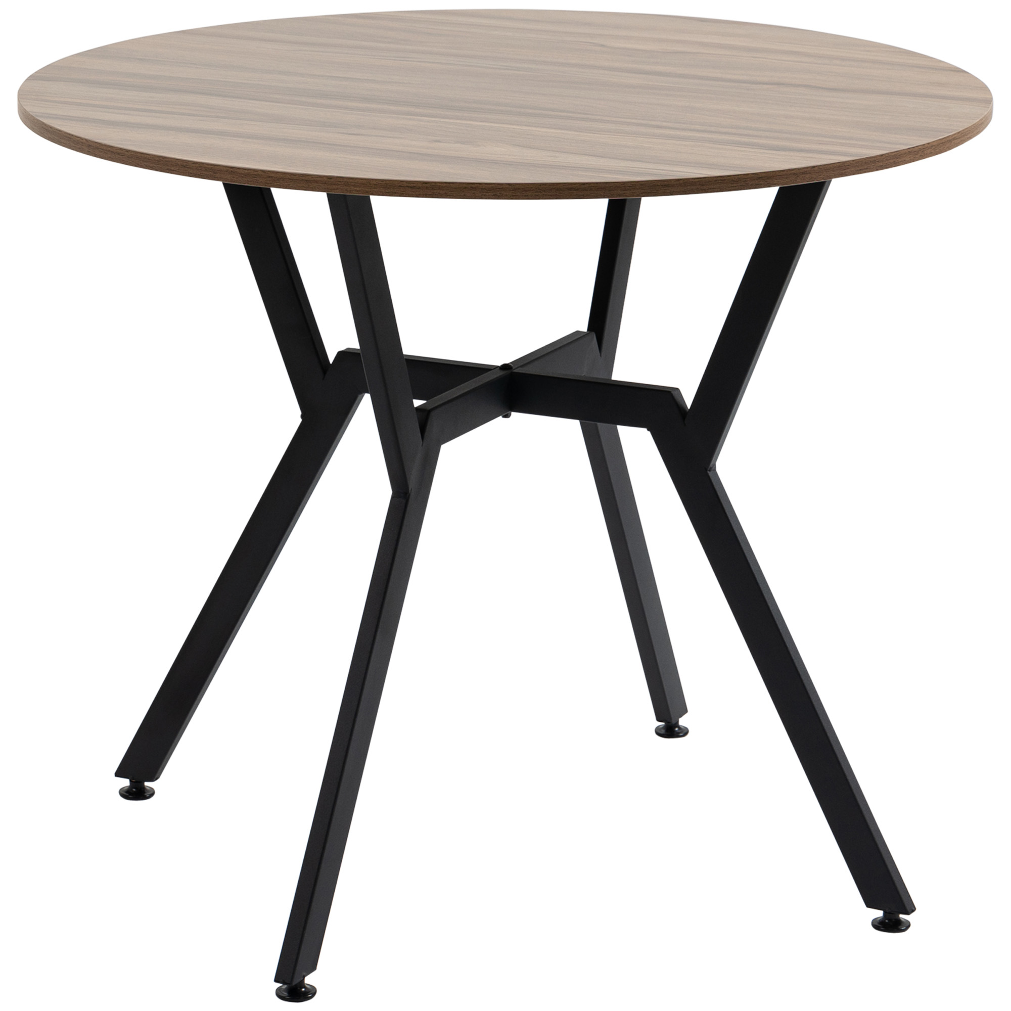 Dining Room Table with Black Legs Anti-slip Foot Pads for Living Room Dining Room 90 x 76 cm Brown - Life Essentials