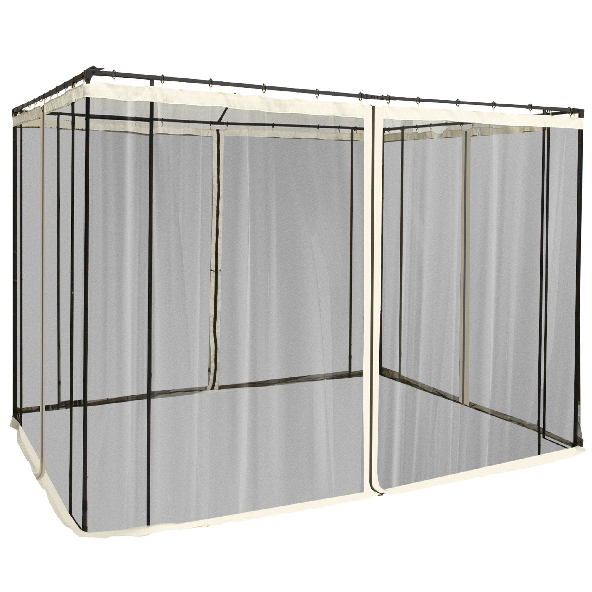 Replacement Mesh Mosquito Netting Screen Walls for 10 x 10ft Patio Gazebo, 4-panel Sidewalls with Zippers (Wall Only, Canopy Not Included) - Life 