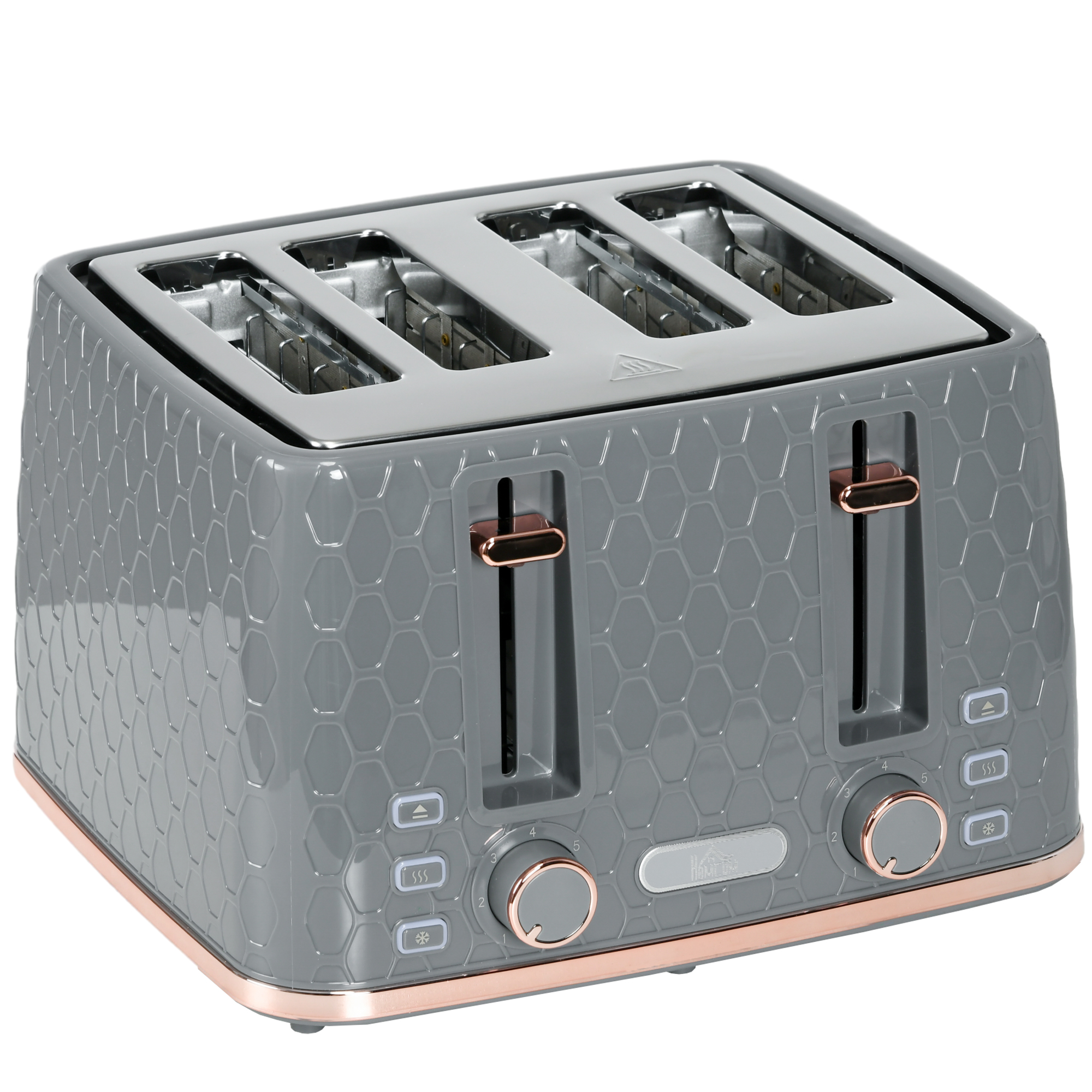 HERON Four-Slice Honeycomb Toaster - Grey - Life Essentials