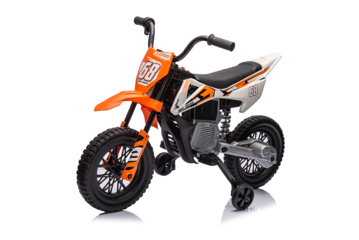 Kids Electric Car - 12V Kids Electric Motor Bike Orange 56cm - Life Essentials