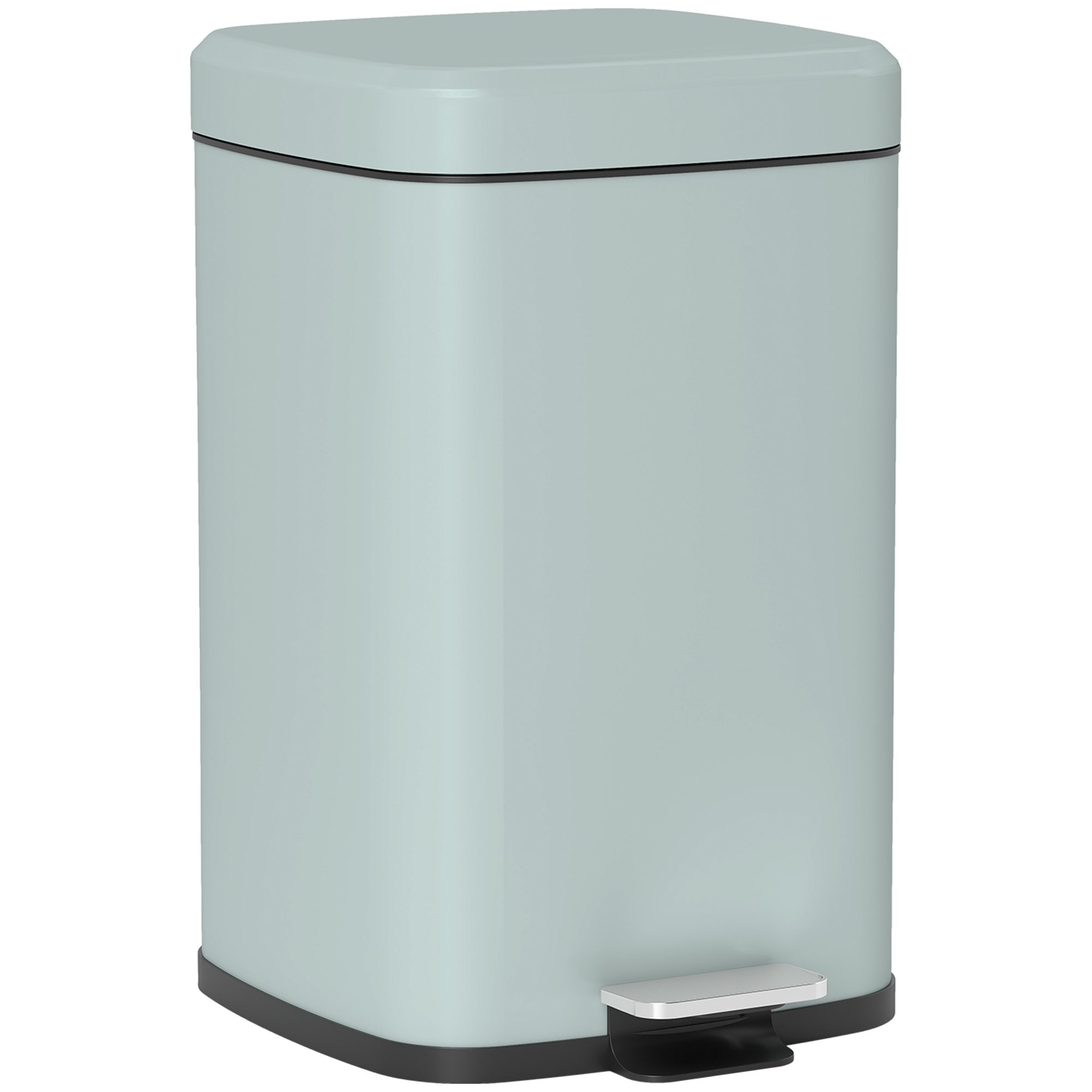 HERON 20L Modern Boxy Metal Home Kitchen Bin - Light Green - Life Essentials
