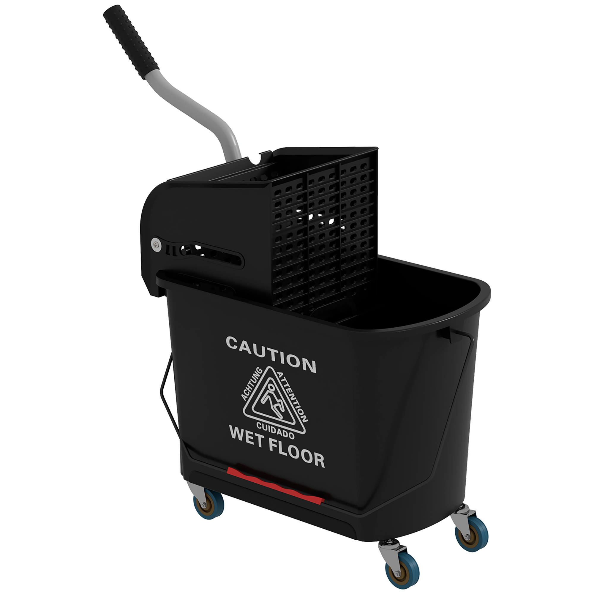 Scott 20L Mop Bucket with Wringer and Handle for Floor Cleaning - Black - Life Essentials