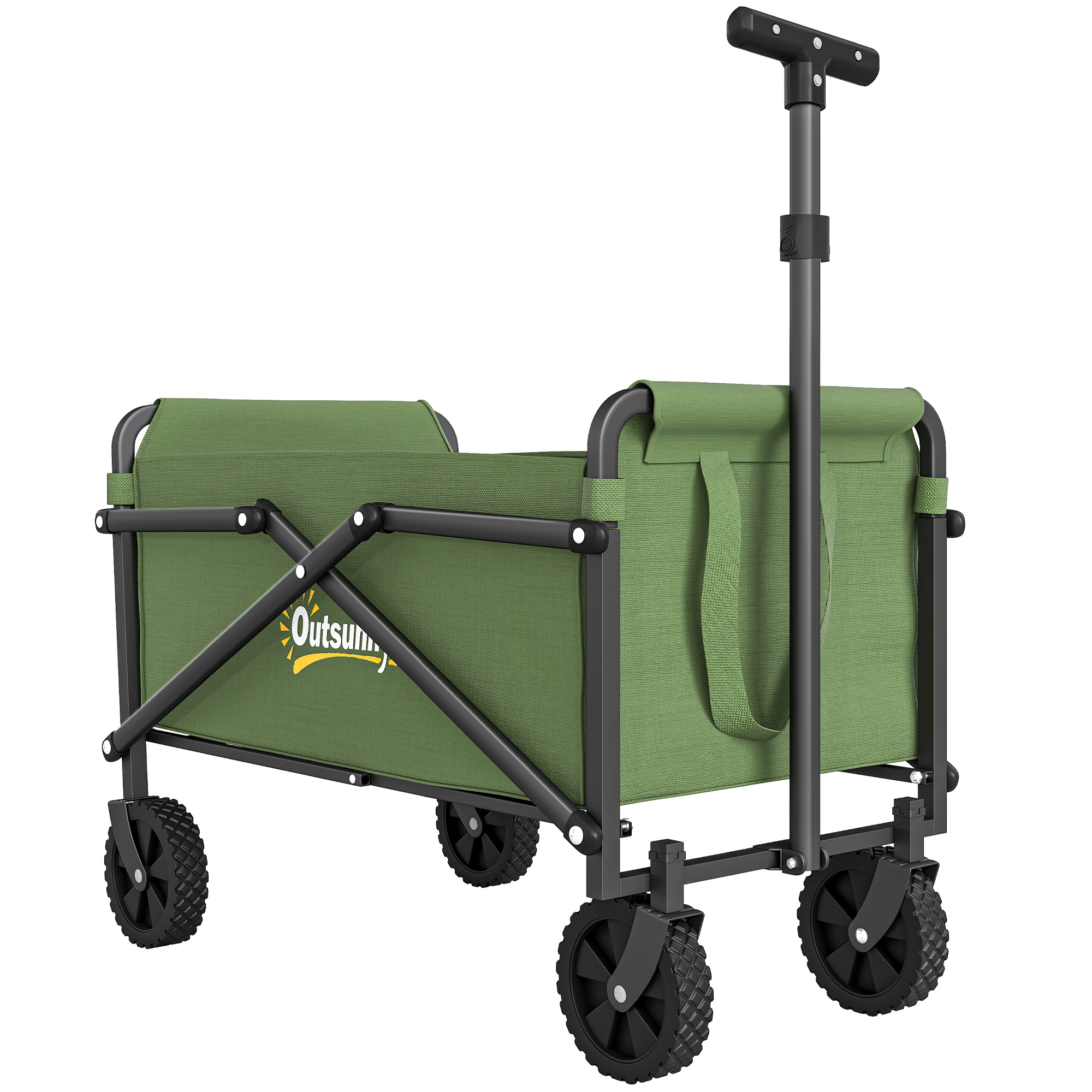 SUNVISTA 41L Festival Trolley on Wheels Small Garden Folding Cart 60kg - Green - Life Essentials