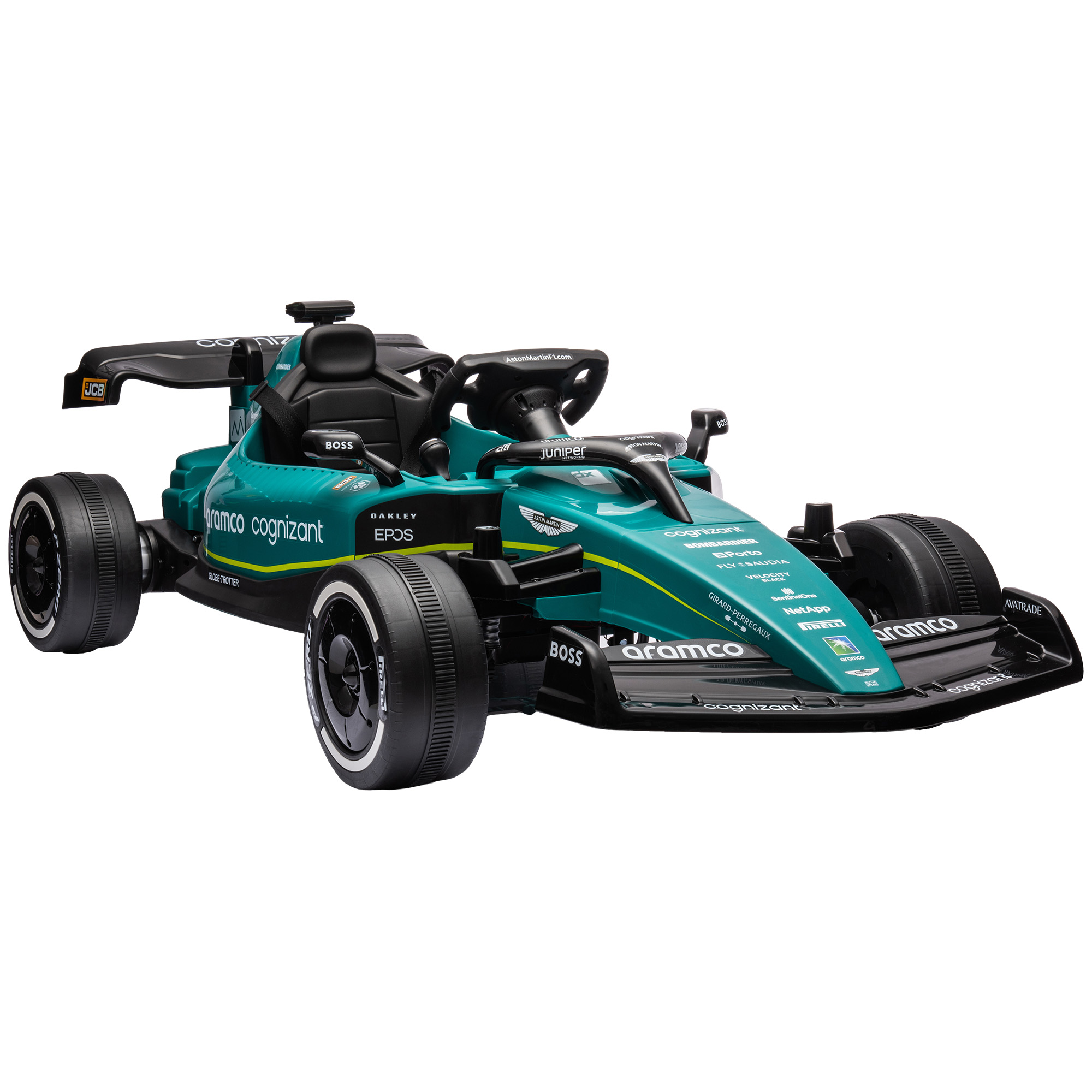Kids Electric Car - 12V Kids Ride On Racing Kart Green 137cm - Life Essentials