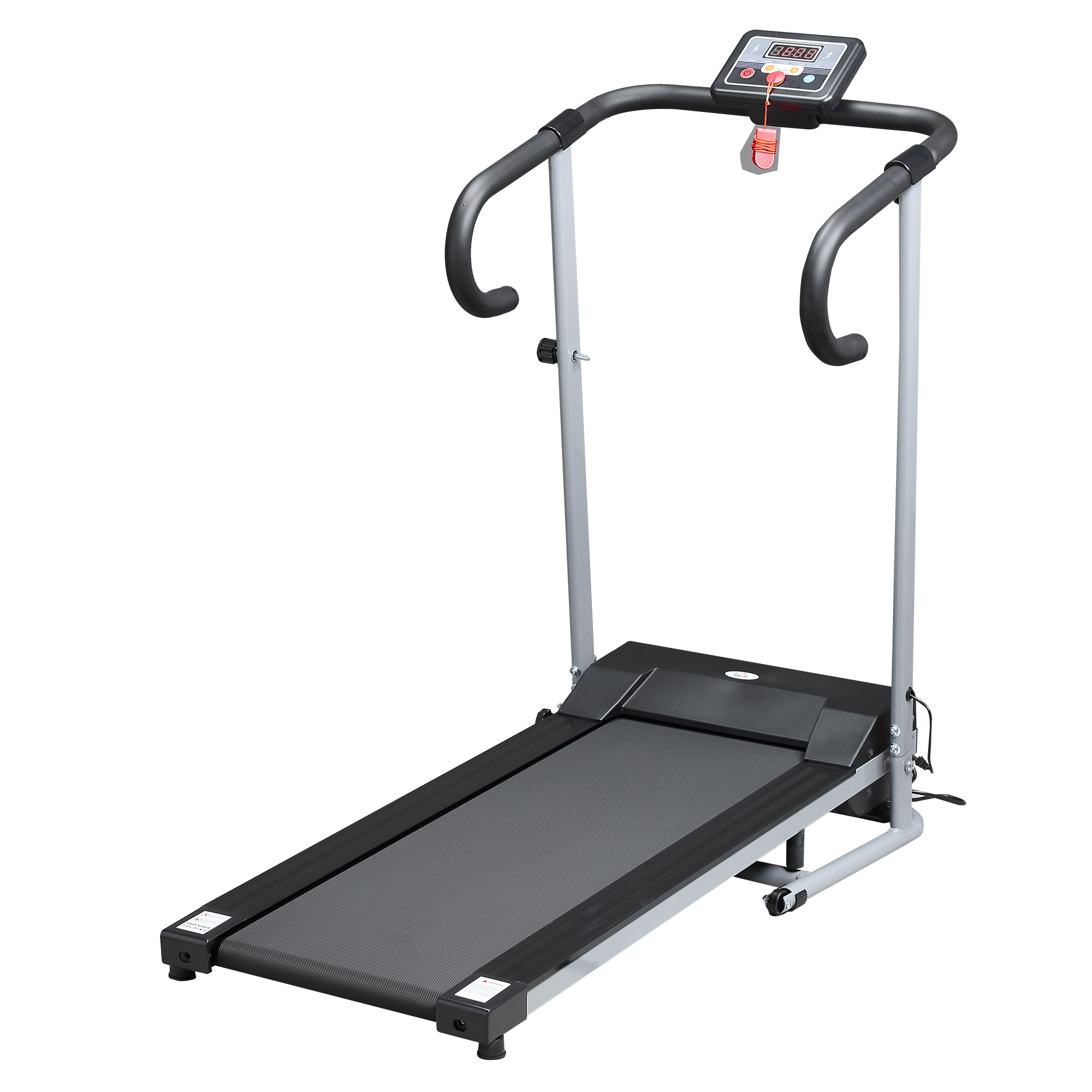 10km/h Unisex Electric Treadmill, Folding Indoor Cardio Treadmill, 1.25HP Motorised Running Jogging Walking Machine, w/ 3 Programs, LCD Monitor - Life