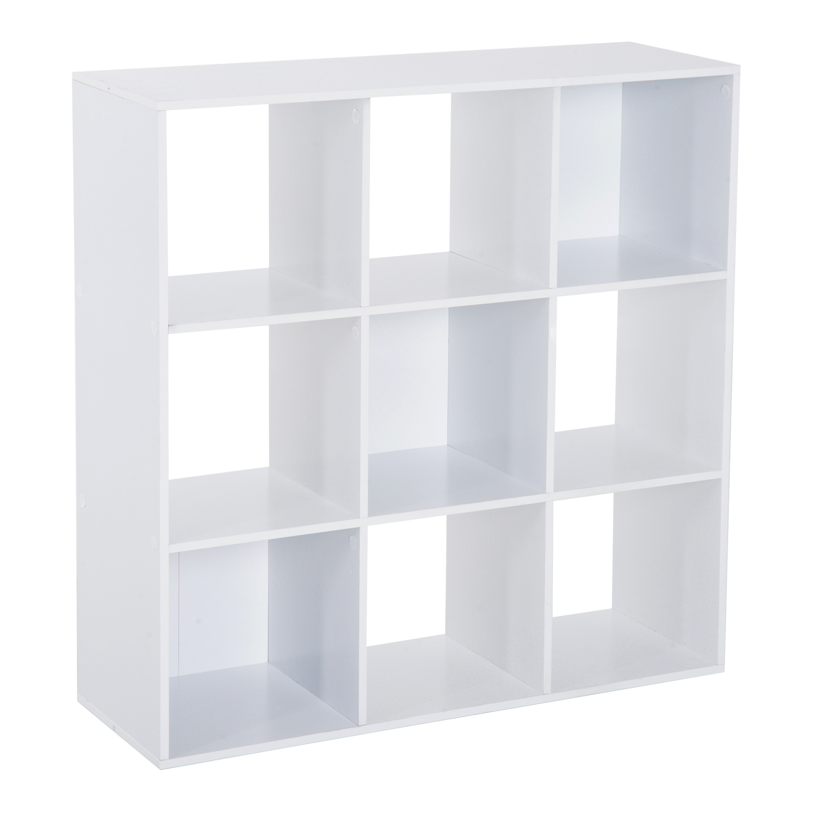 Wooden 9 Cube Storage Cabinet Unit 3 Tier Shelves Organiser Display Rack Living Room Bedroom Furniture - White - Life Essentials