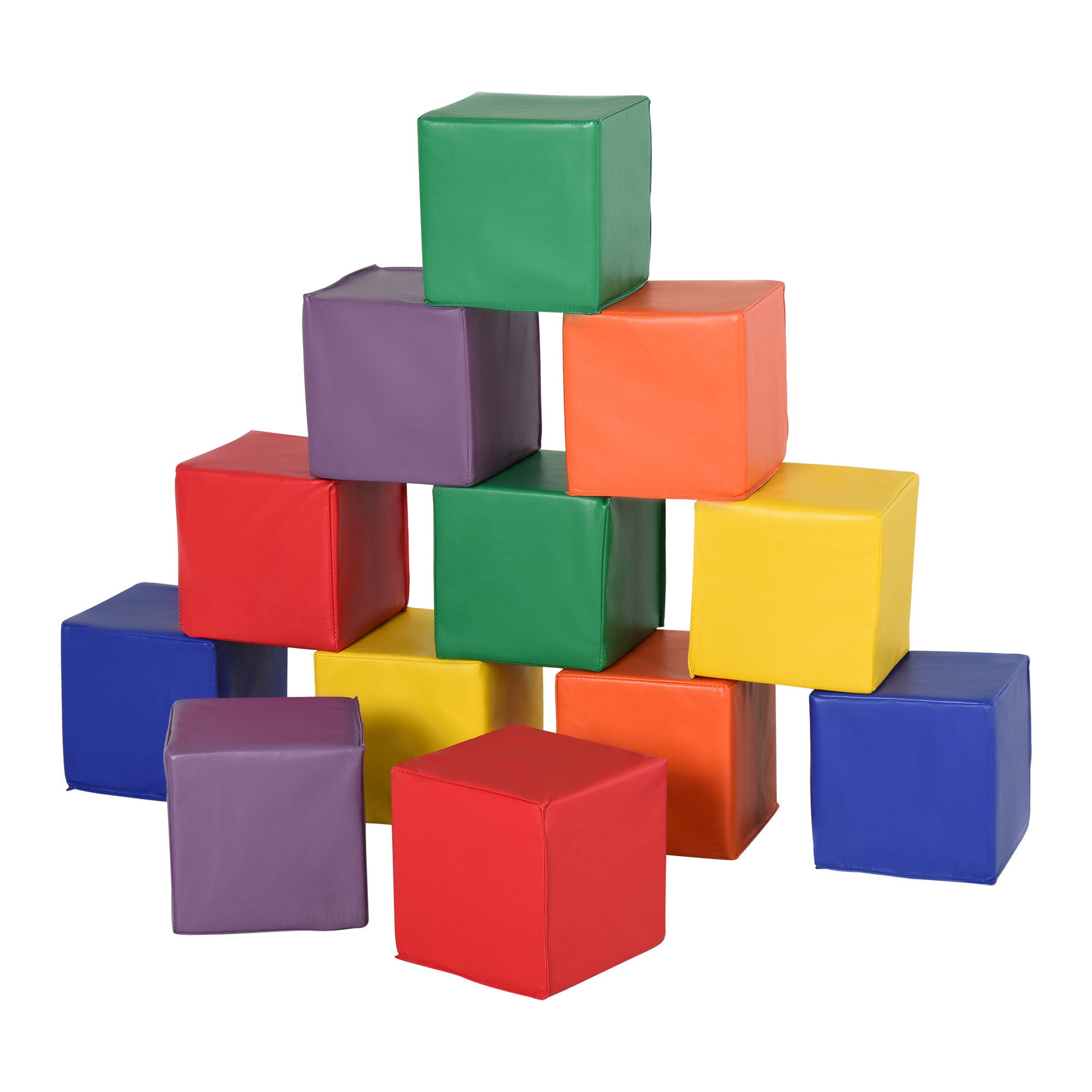 Kids 12-Piece PU Soft Stacking Blocks Multi-Colour - Life Essentials