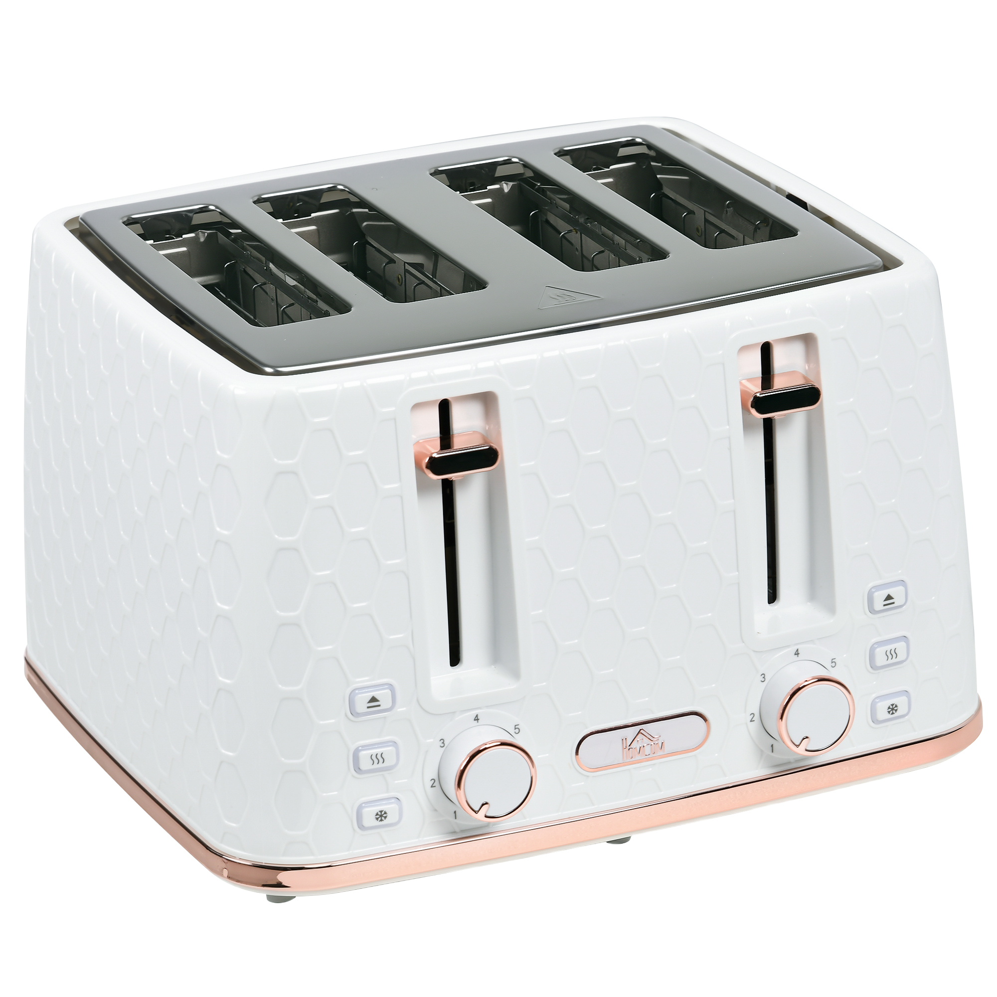 HERON Four-Slice Honeycomb Toaster - White - Life Essentials