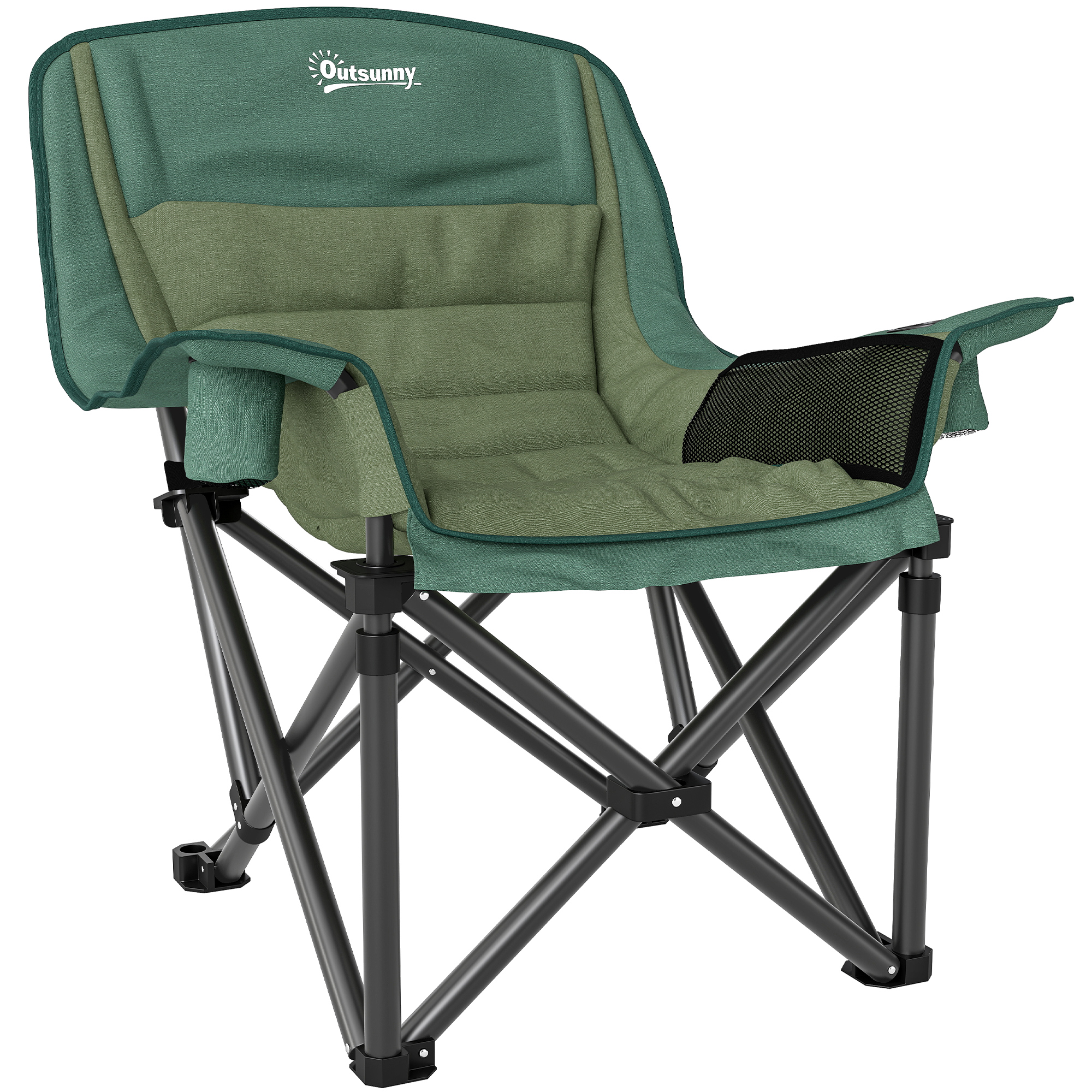 SUNVISTA Portable Padded Camping Chair, with Bag - Olive Green - Life Essentials