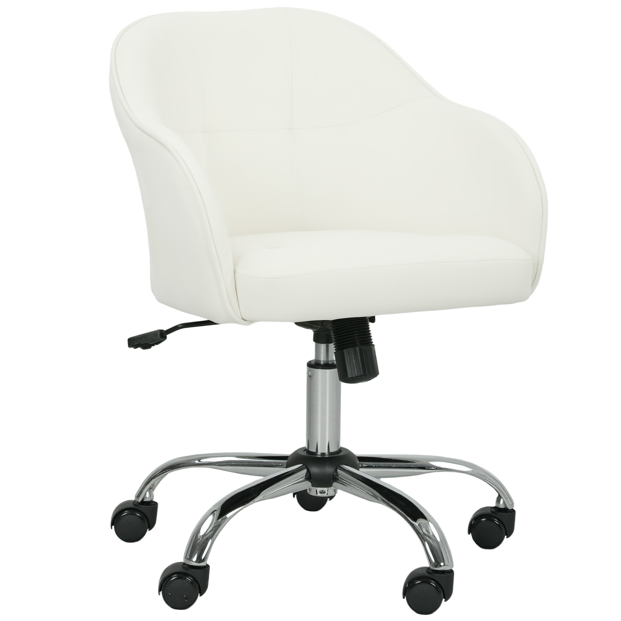 HERON 46-56 cm Velvet Feel Office Chair - Cream - Life Essentials