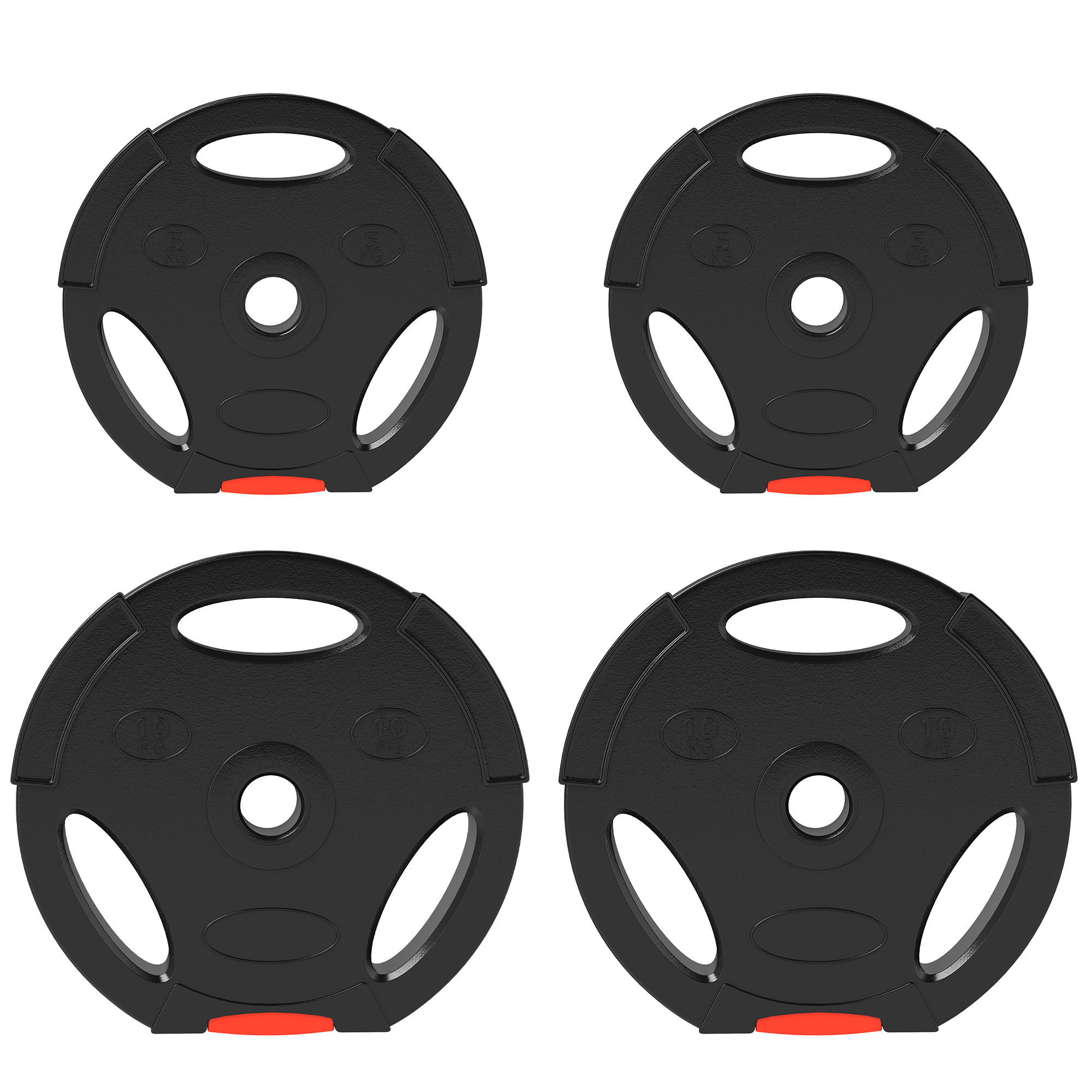 SPORTEDGE Olympic Weight Plates Set Two 10kg Two 5kg - Black - Life Essentials