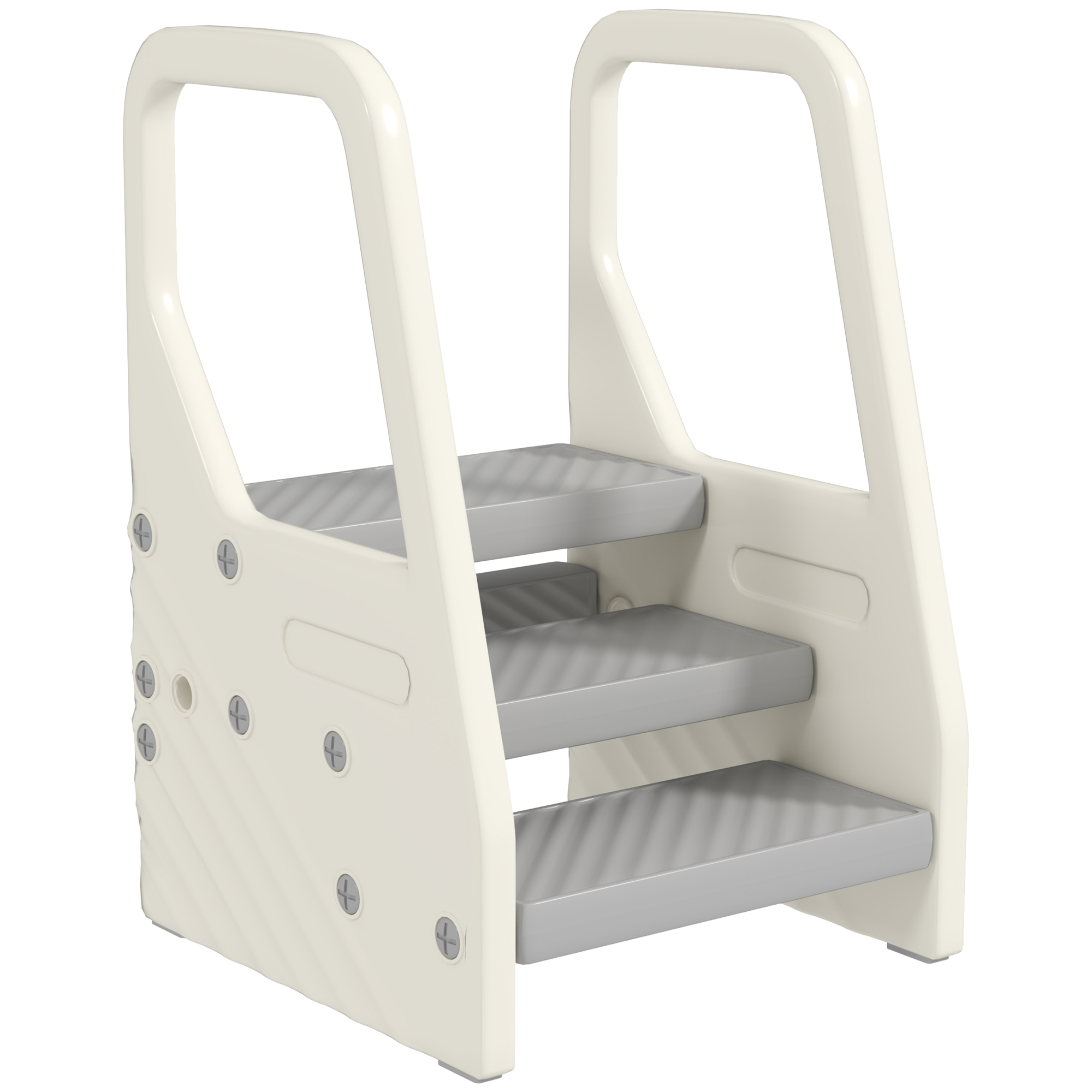 ARQUIN Adjustable 3 Step Toddler Step Stool with Handles - Grey - Life Essentials