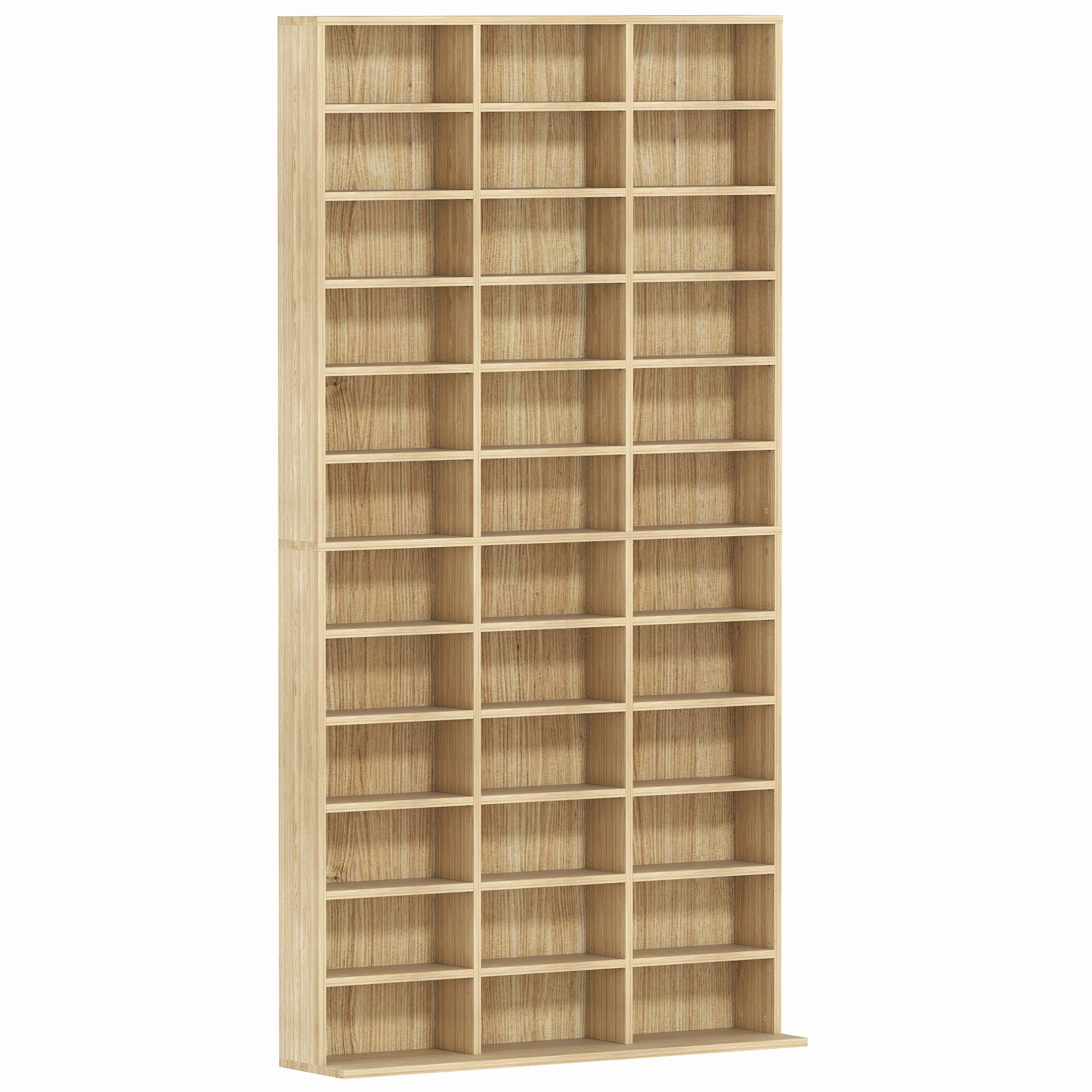 HERON CD Storage Unit Adjustable Shelves 102x195cm - Oak Tone - Life Essentials