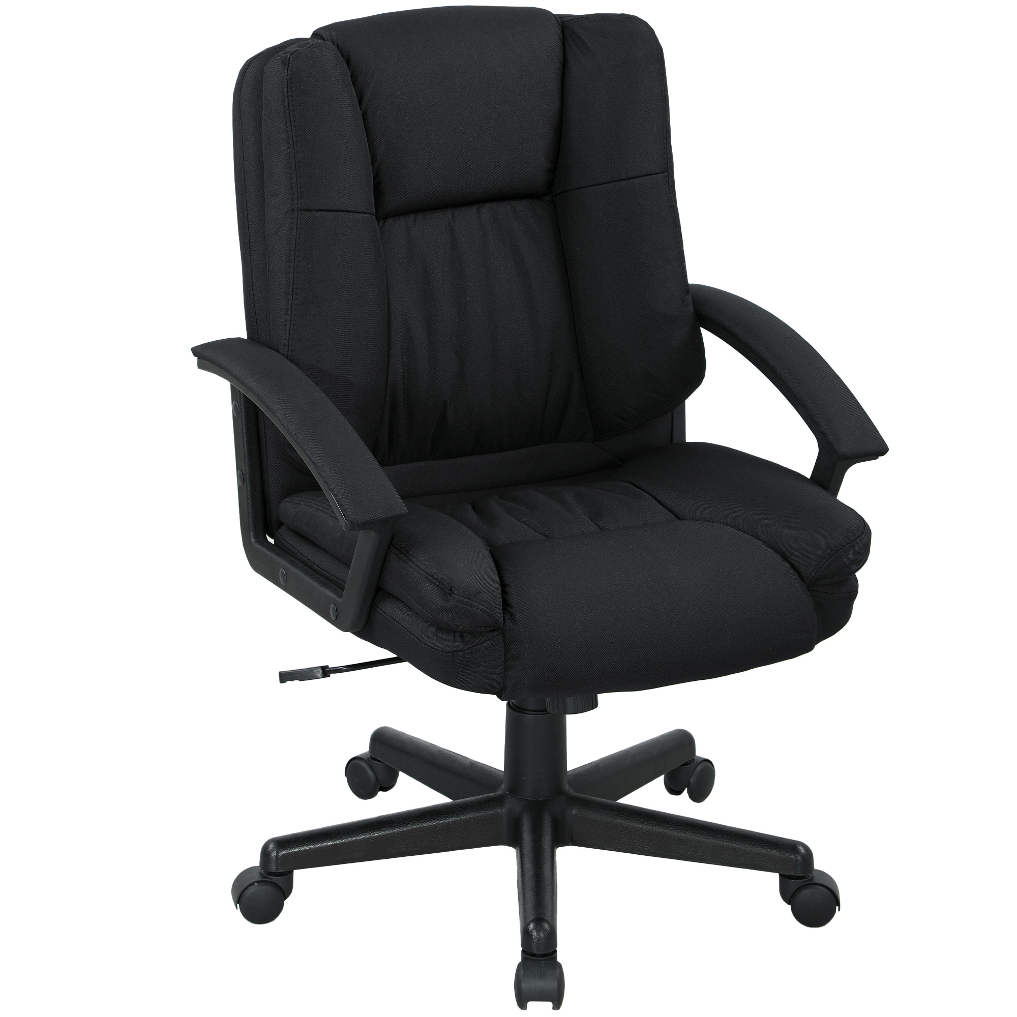 HERON Linen Look Padded Office Chair - Black - Life Essentials
