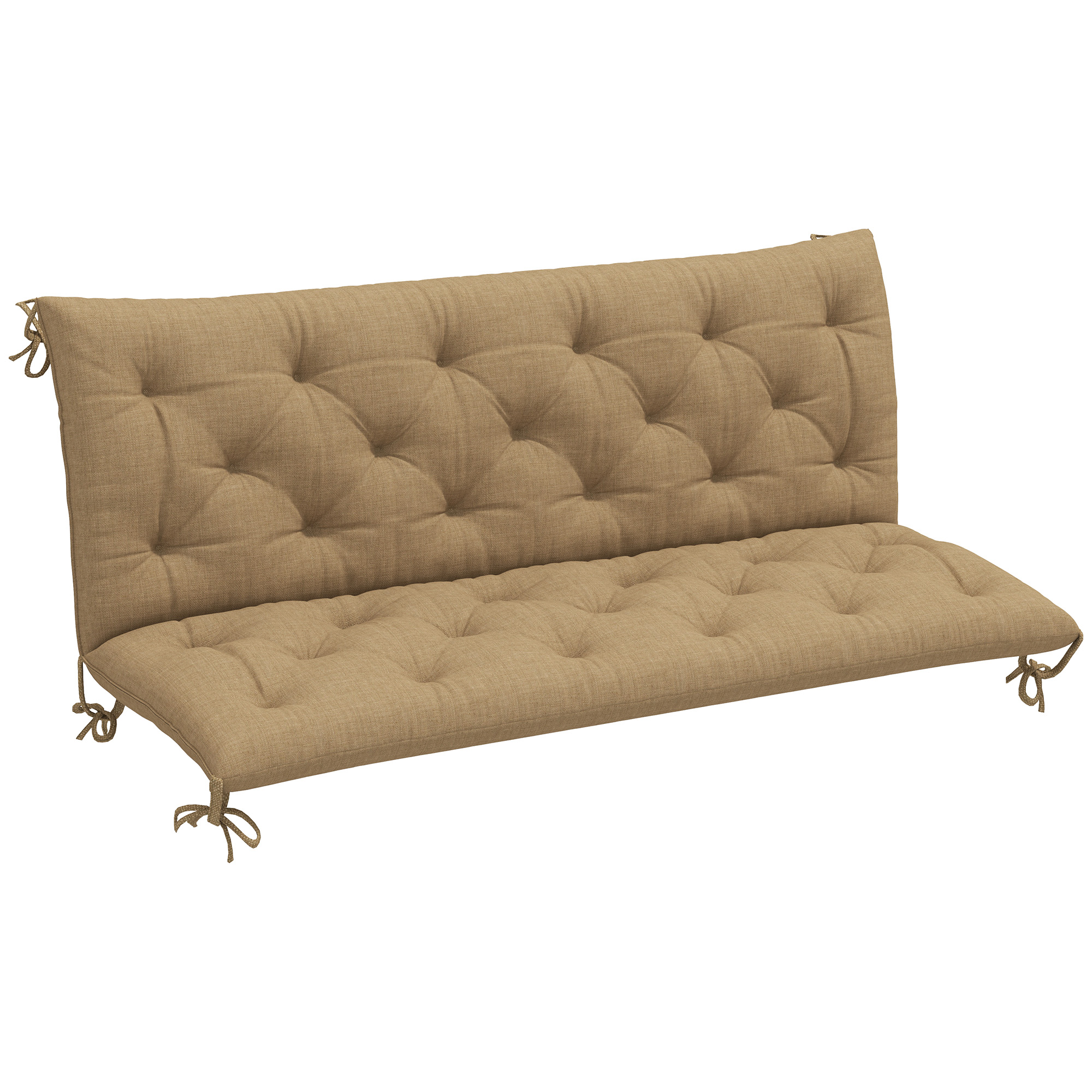 NORVIN Polyester 3 Seater Outdoor Bench Cushion - Beige - Life Essentials