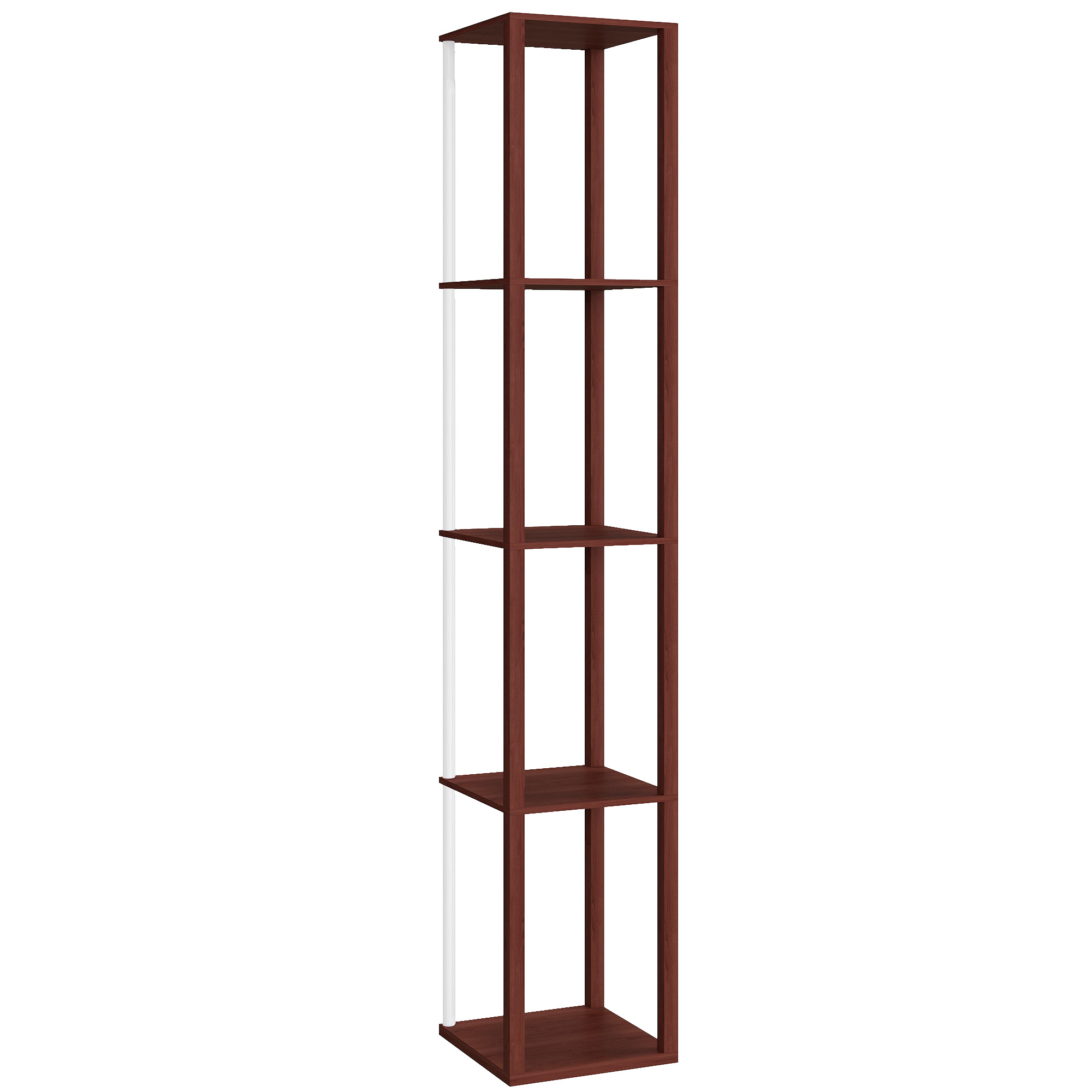HERON RGB LED Floor Lamp with Shelves Dimmable Standing Lamp Remote Control - Brown - Life Essentials